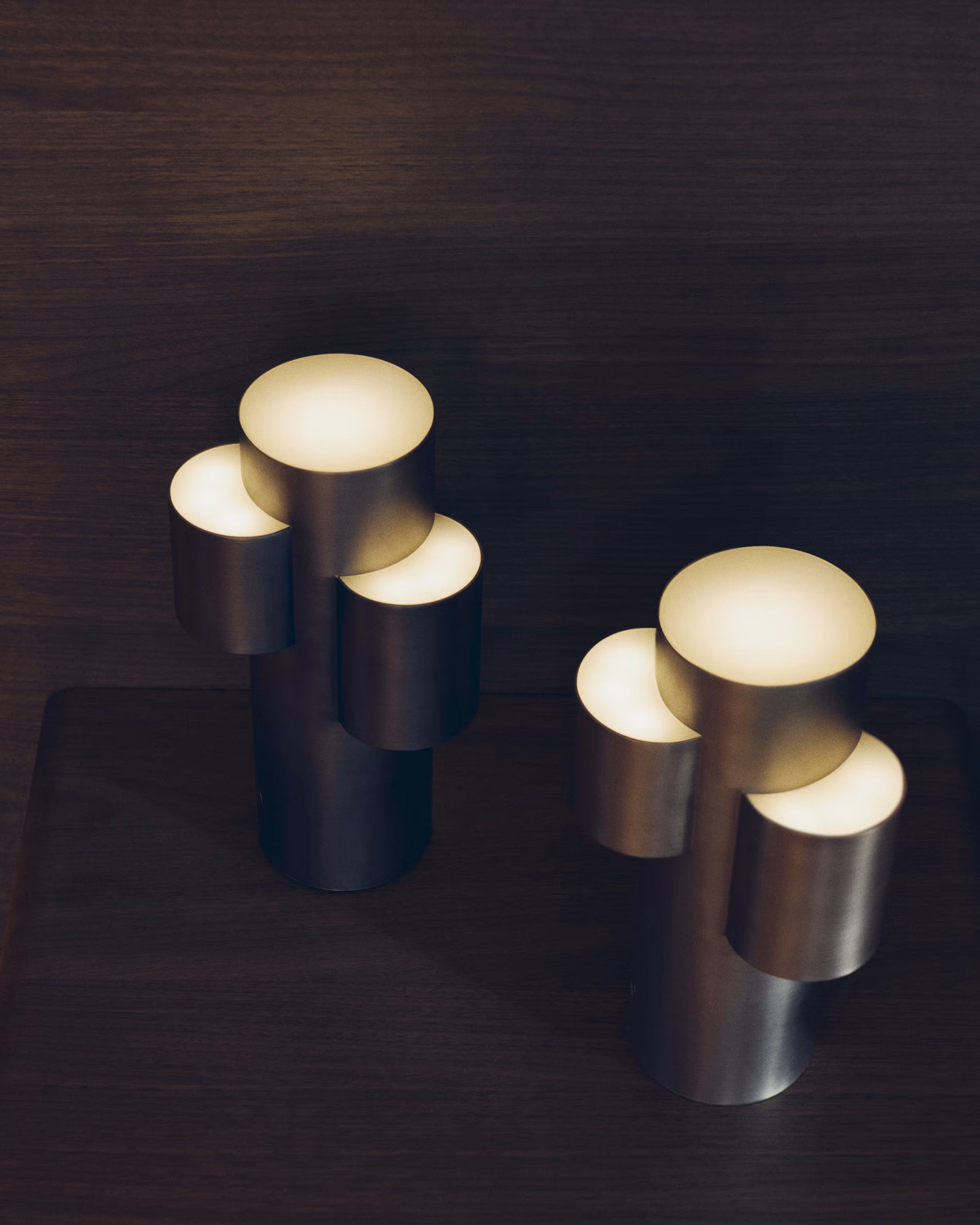 Portable lamp ADRINA light gray brushed metal