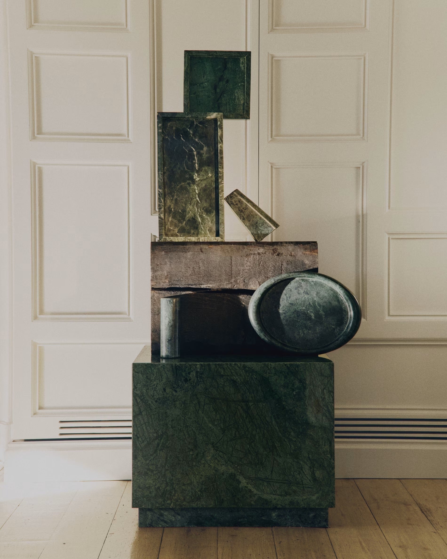 LENOREL green marble tray