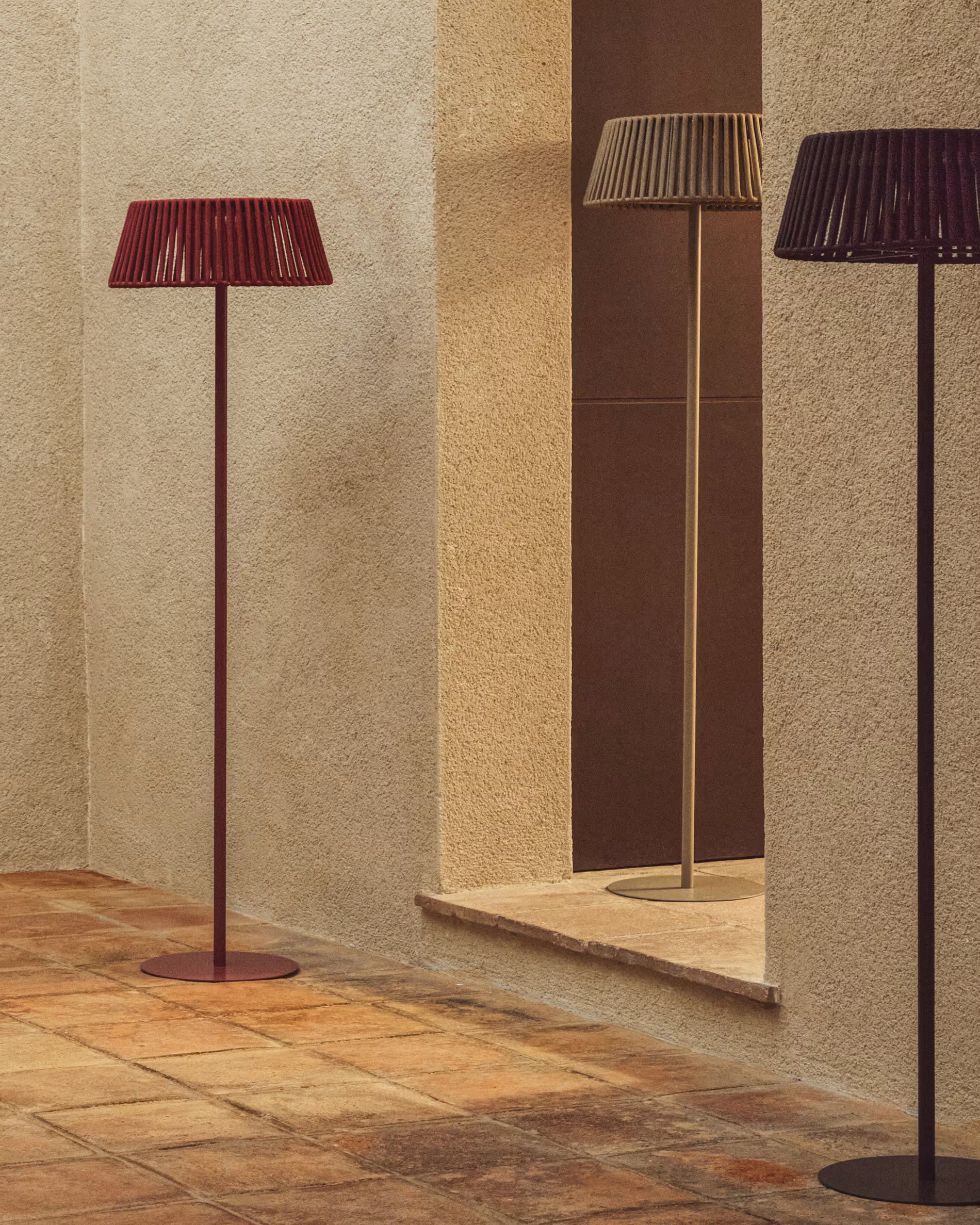 Solárna podlahová lampa do záhrady ALDET hnedá