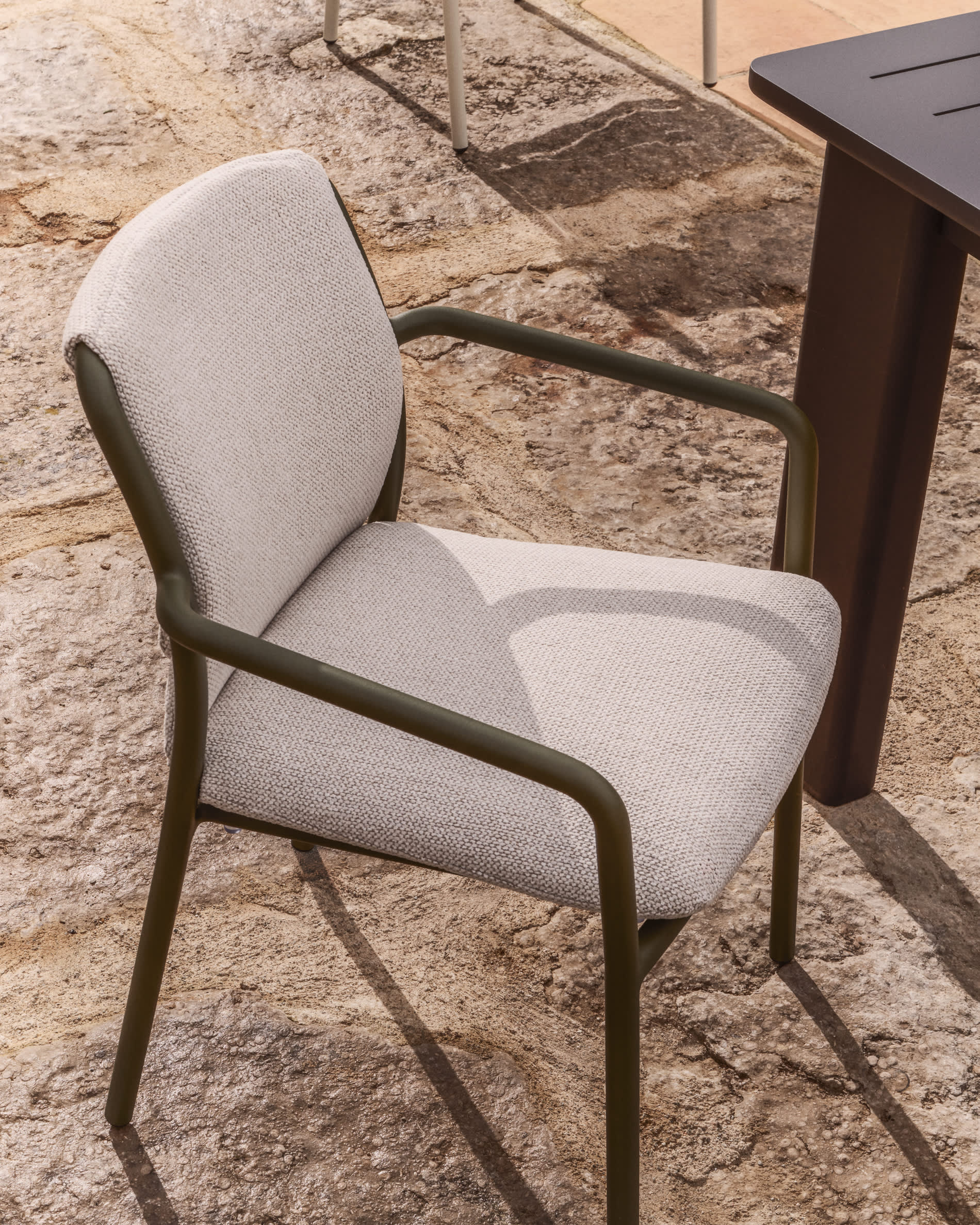 LINOSA Garden Chair Beige with Green Base