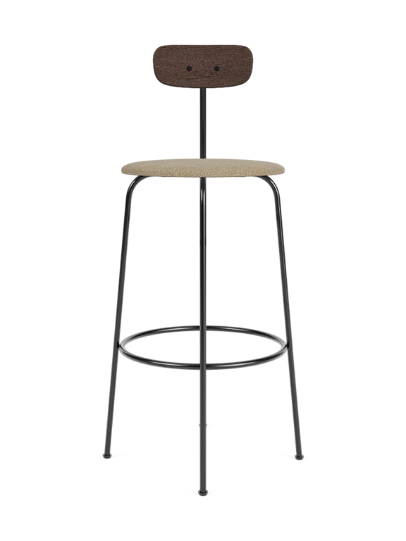 AFTEROOM stool dark oak veneer with upholstered beige seat