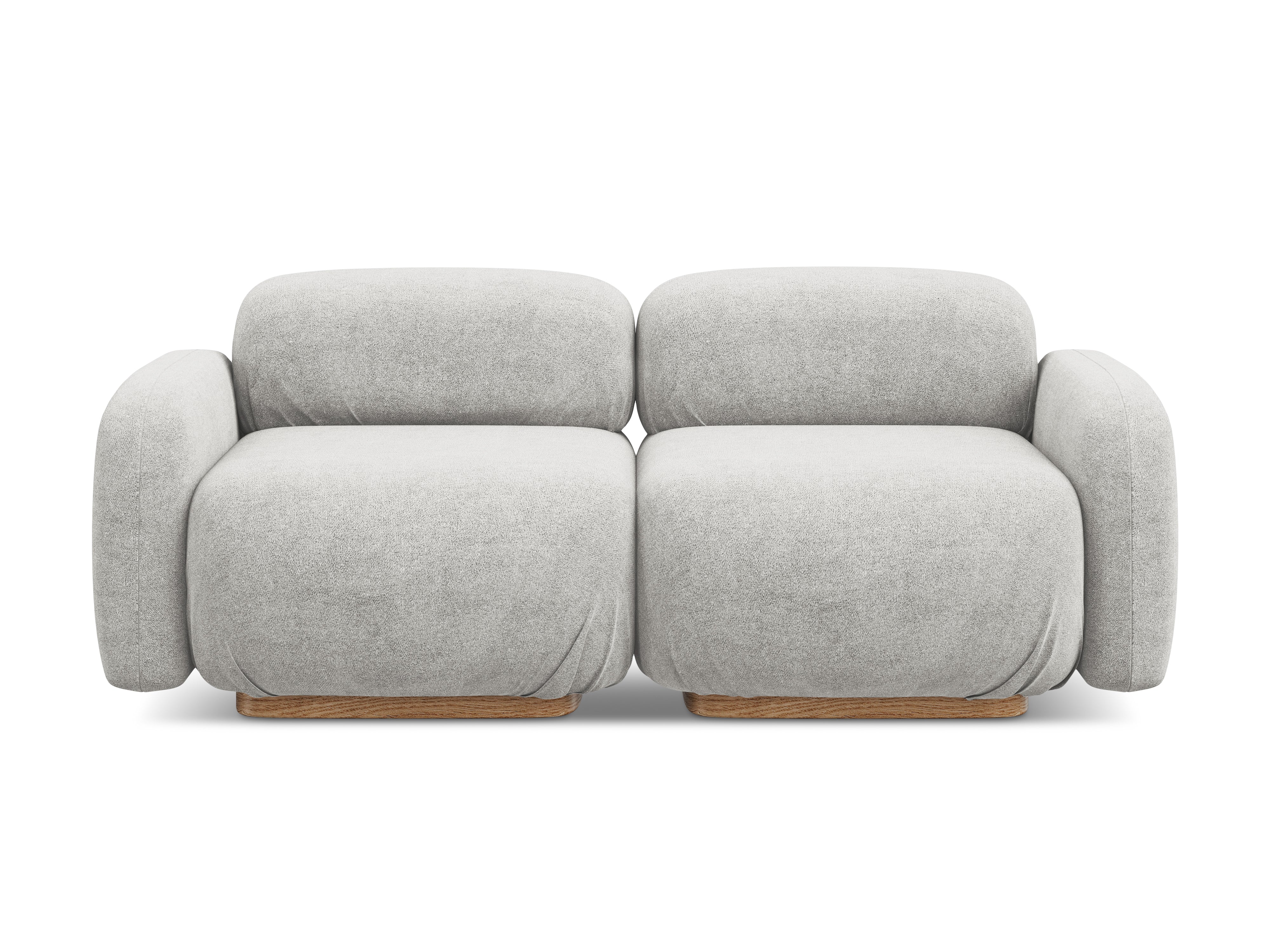 AILANI Silver Boucle 3-Seater Modular Sofa