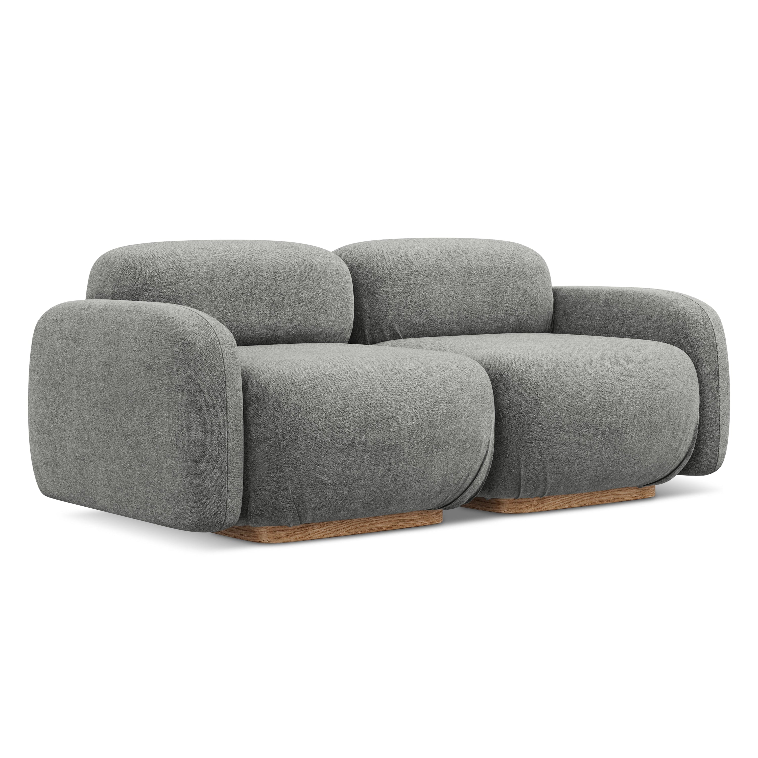 AILANI Gray Boucle 3-Seater Modular Sofa