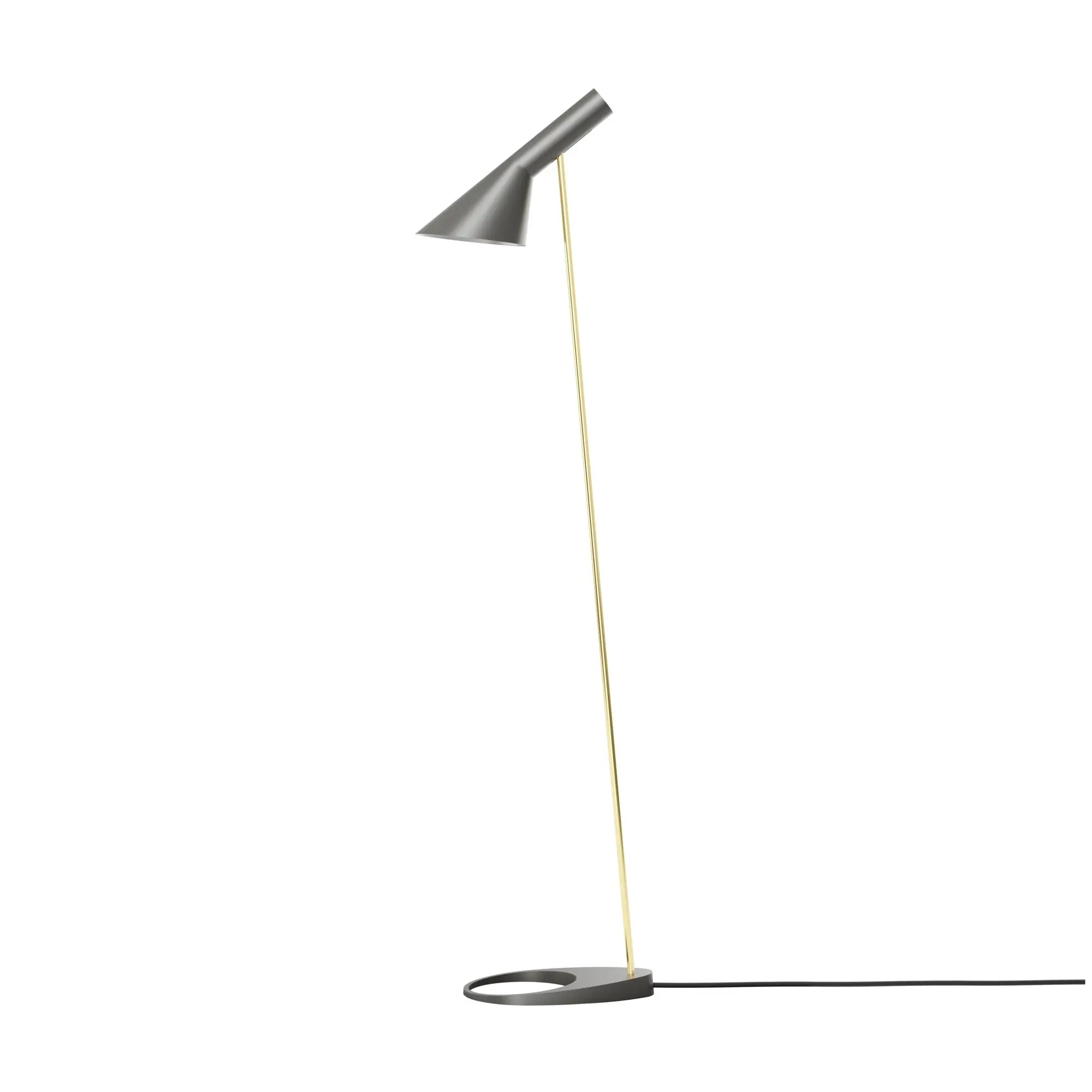 Lampa podłogowa AJ ciepły szary z mosiężnym – Louis Poulsen