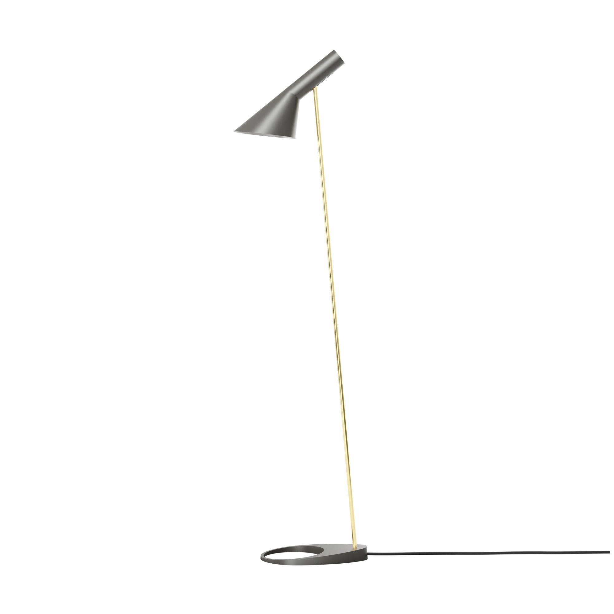 Stojaca lampa AJ teplá šedá s mosadzným detailom