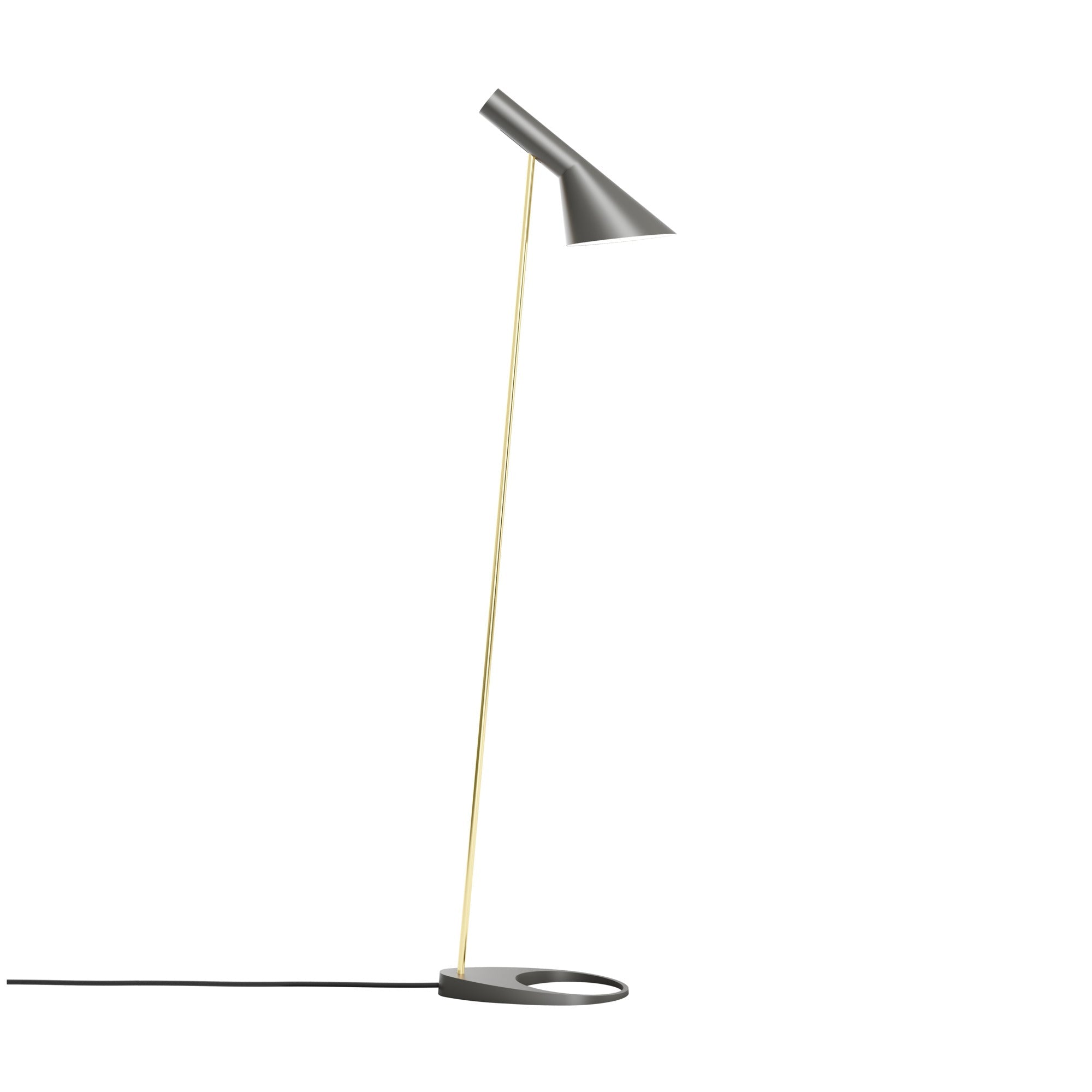 Stojaca lampa AJ teplá šedá s mosadzným detailom
