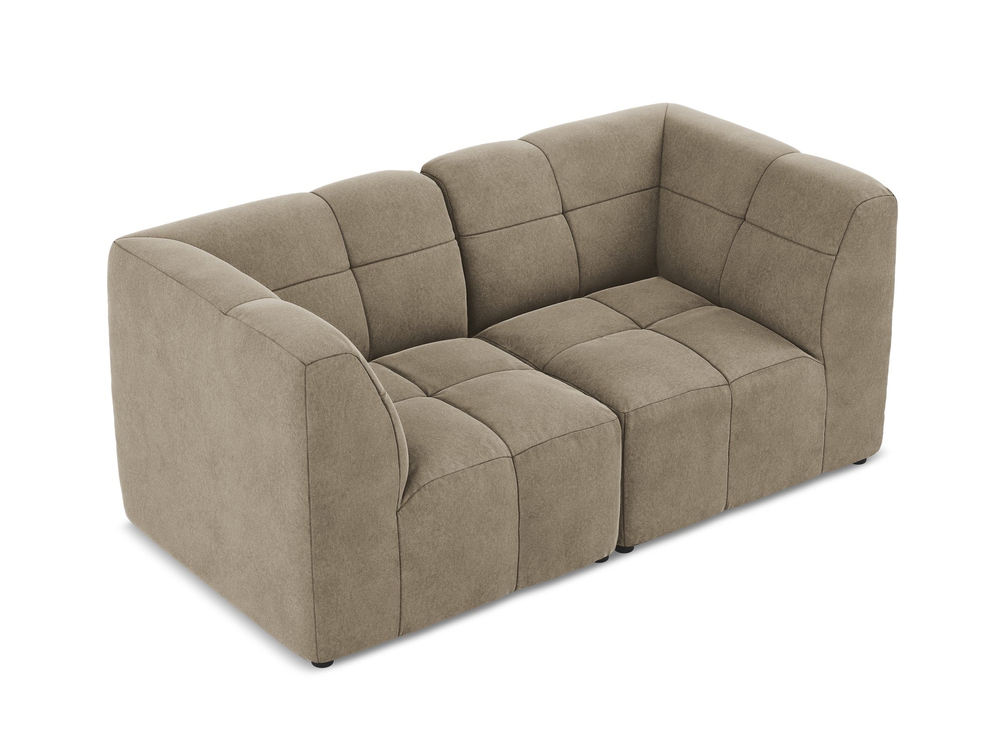 Beige Velvet Modular Sofa for Two ALOHA