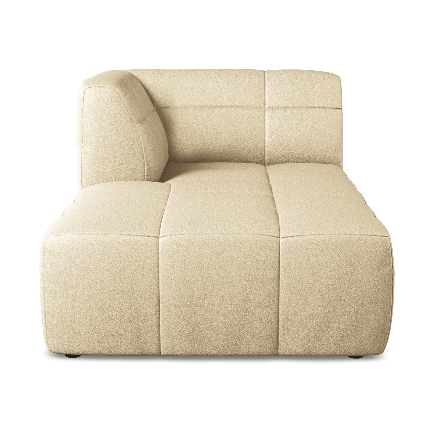 Left-facing ALOHA chaise lounge in beige eco-leather