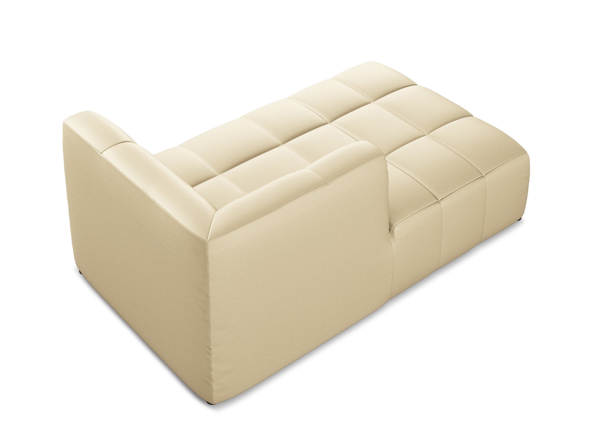 Left-facing ALOHA chaise lounge in beige eco-leather