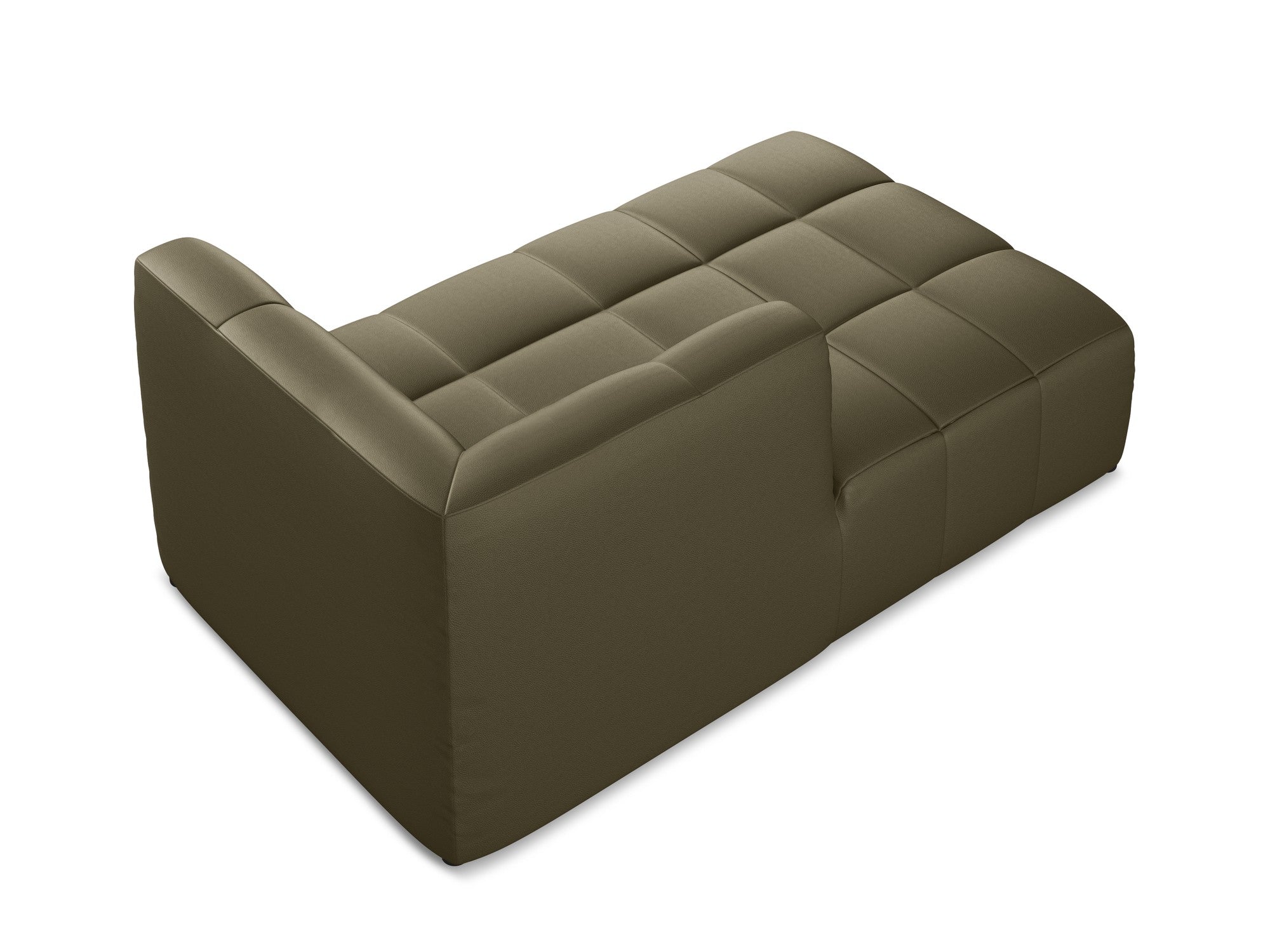 Left-facing ALOHA chaise lounge in olive eco-leather