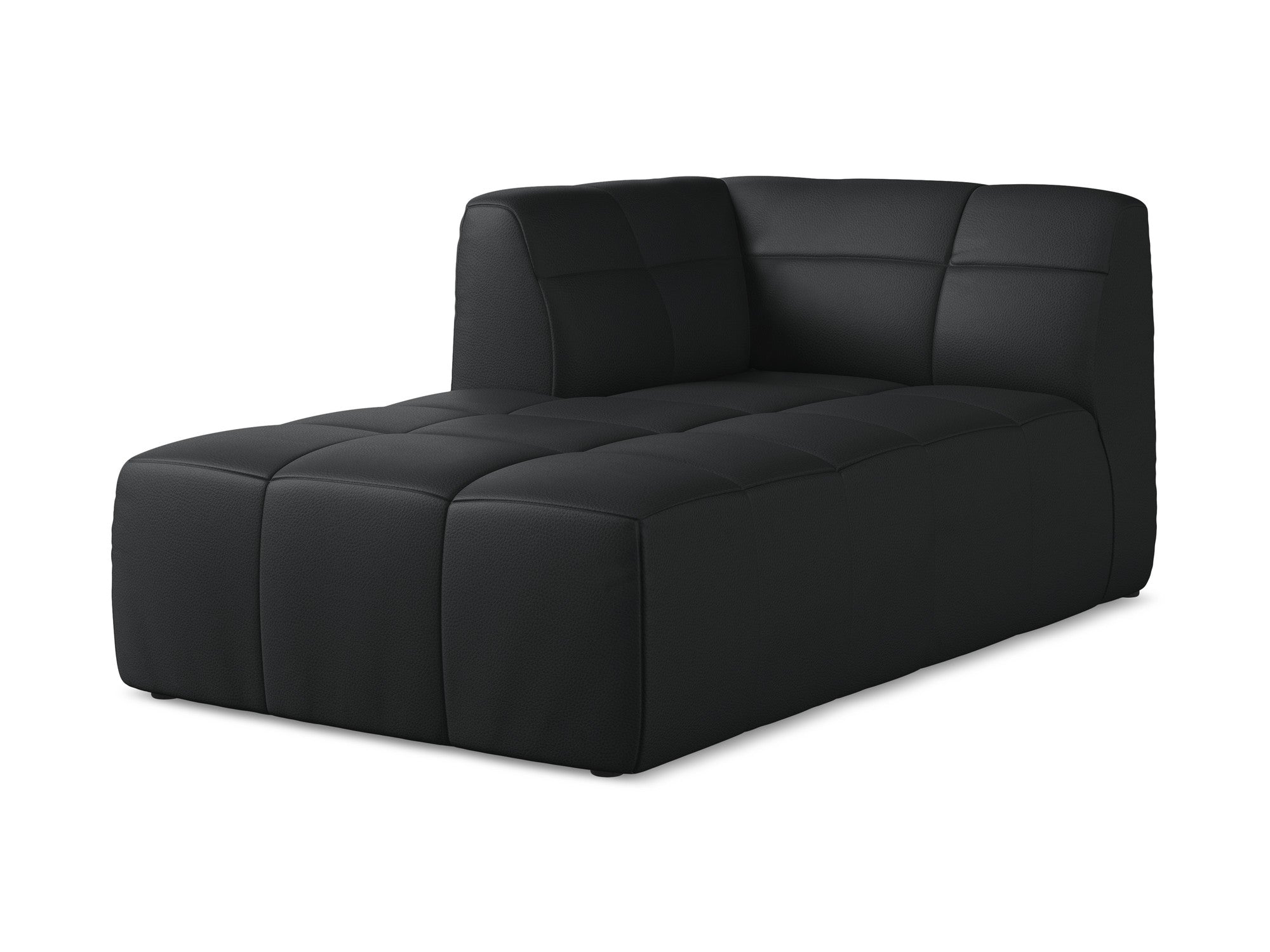Left-facing ALOHA chaise lounge in black eco-leather