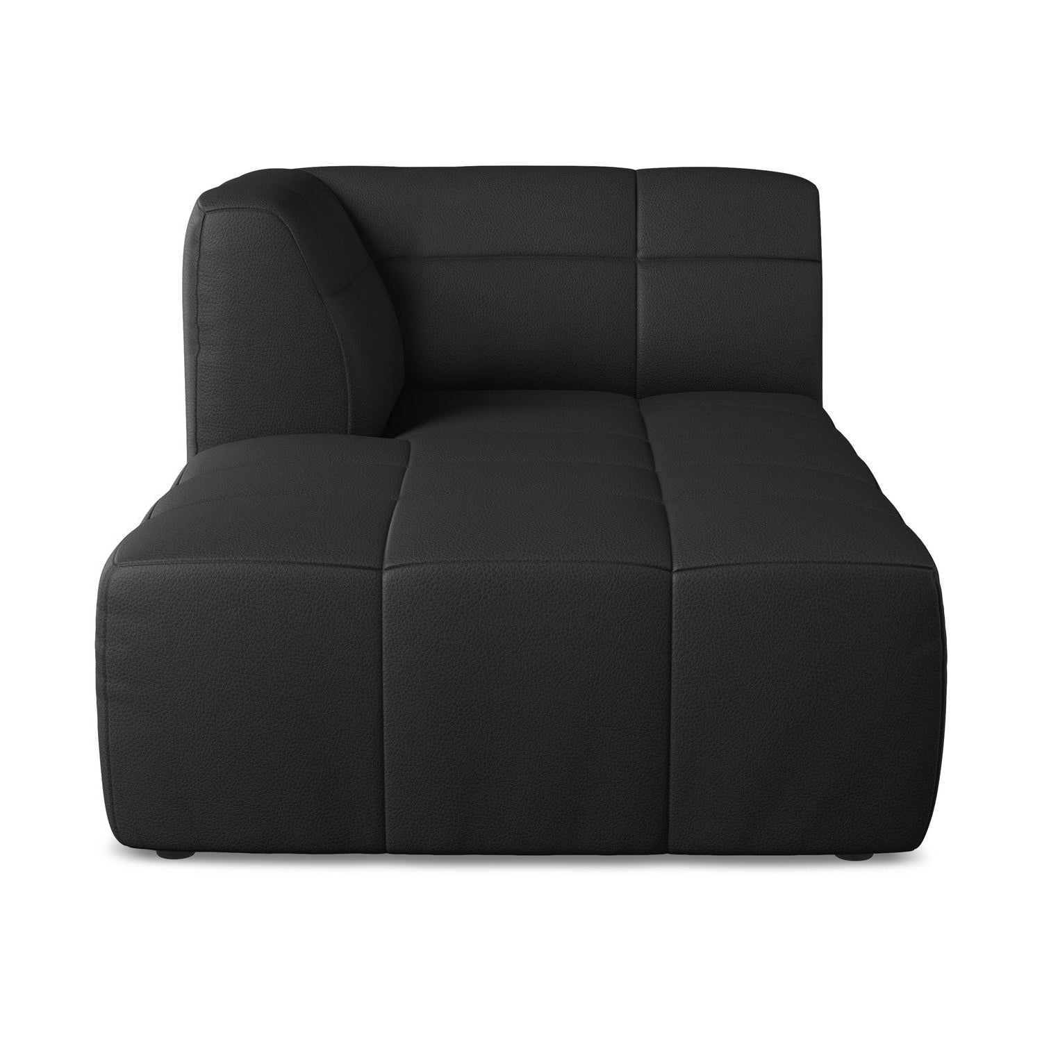 Left-facing ALOHA chaise lounge in black eco-leather