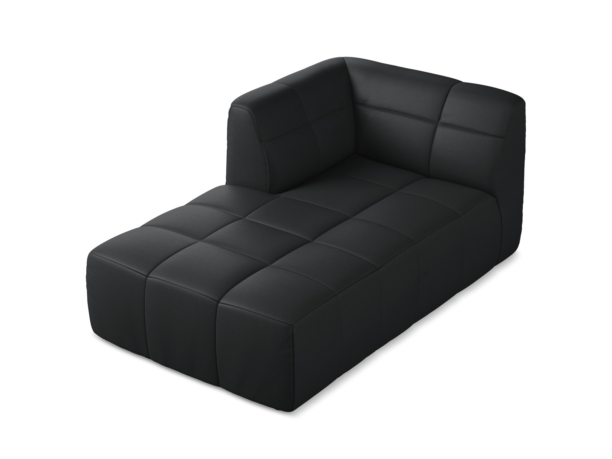 Left-facing ALOHA chaise lounge in black eco-leather