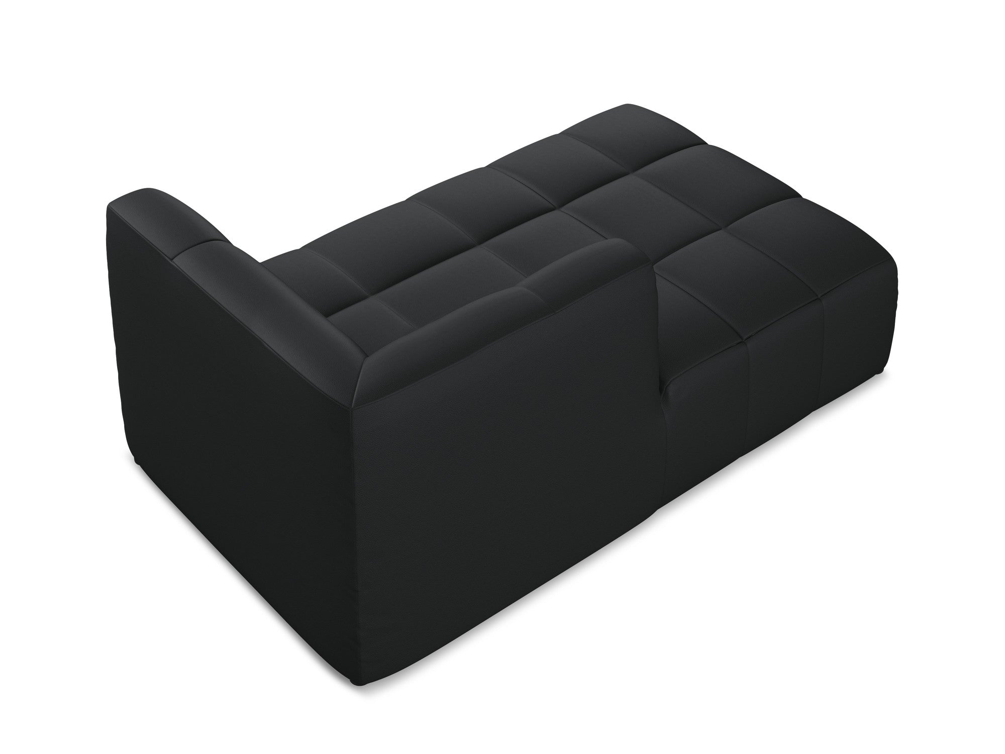 Left-facing ALOHA chaise lounge in black eco-leather