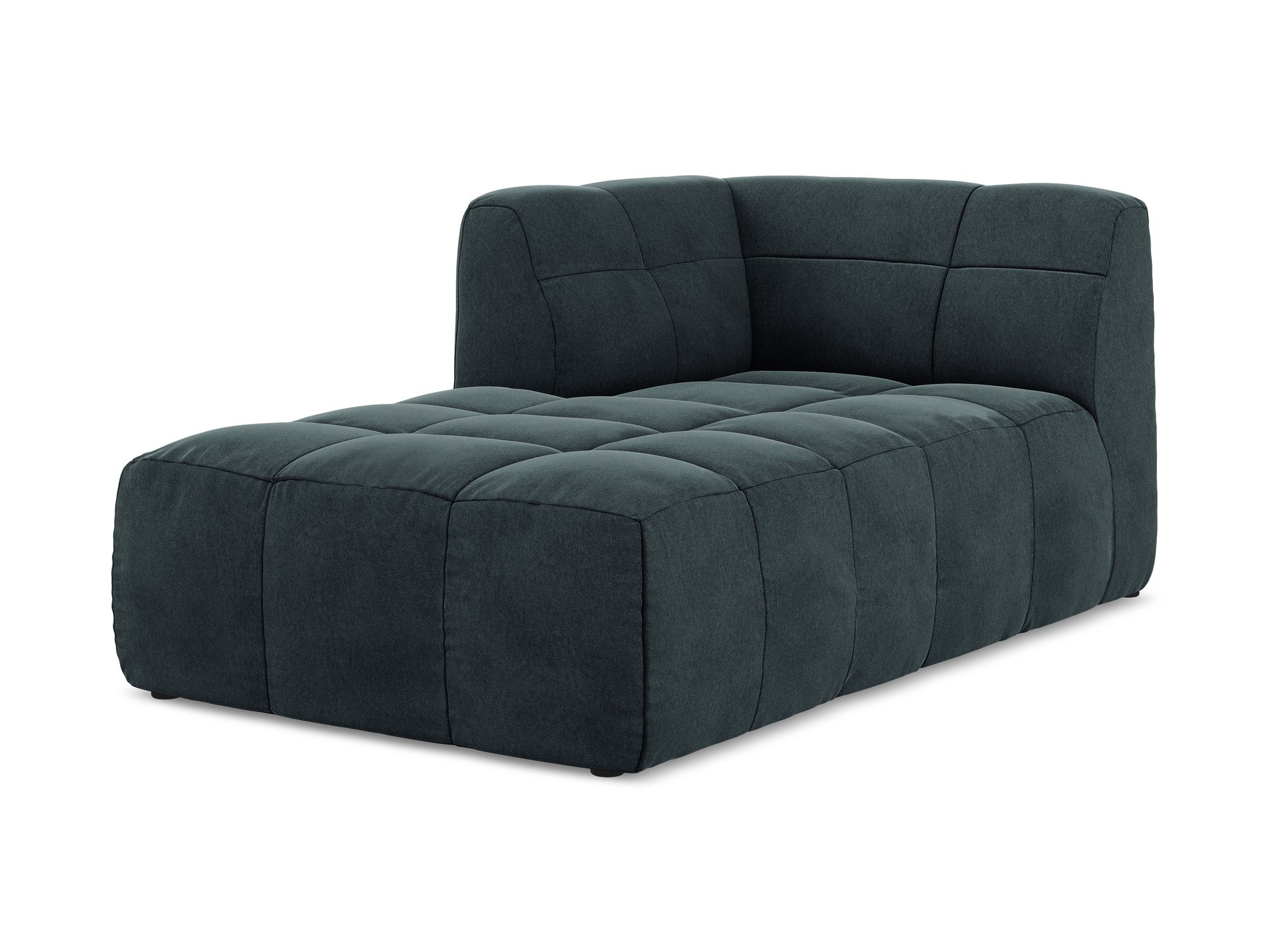 Left-facing velvet chaise lounge ALOHA sea green