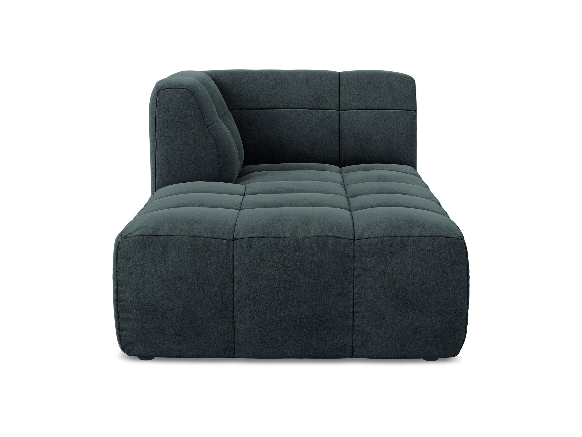 Left-facing velvet chaise lounge ALOHA sea green
