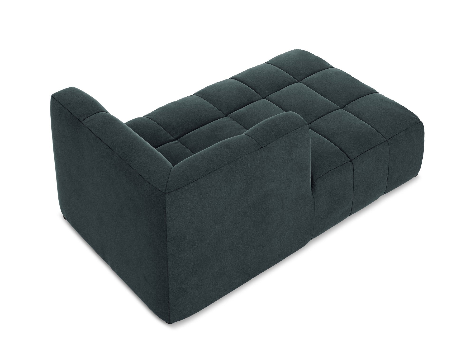 Left-facing velvet chaise lounge ALOHA sea green