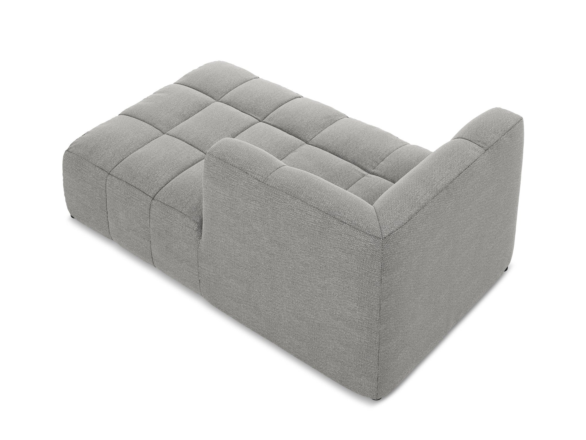 Right-facing ALOHA light gray boucle chaise longue