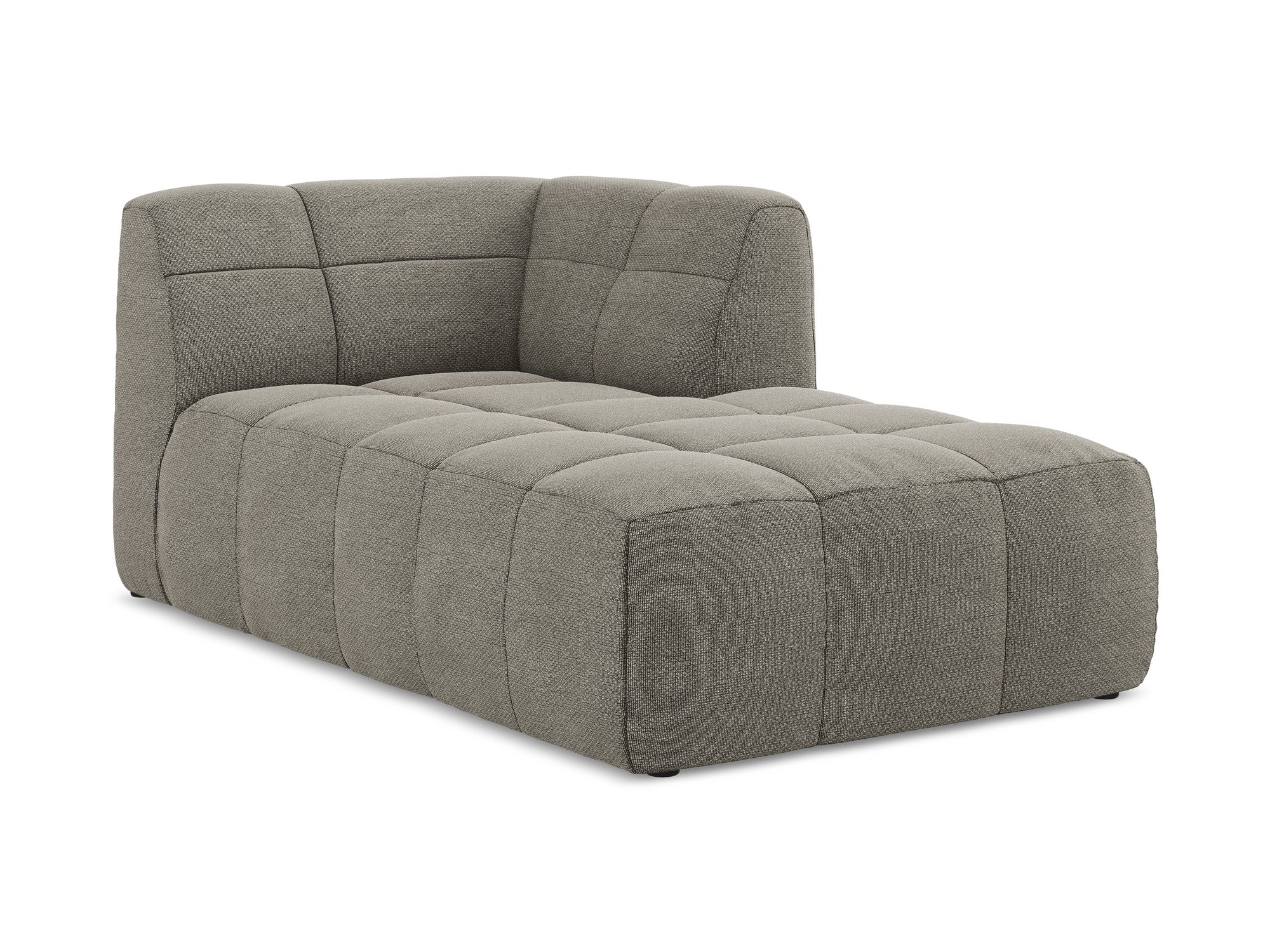 Right-facing chaise lounge ALOHA gray boucle