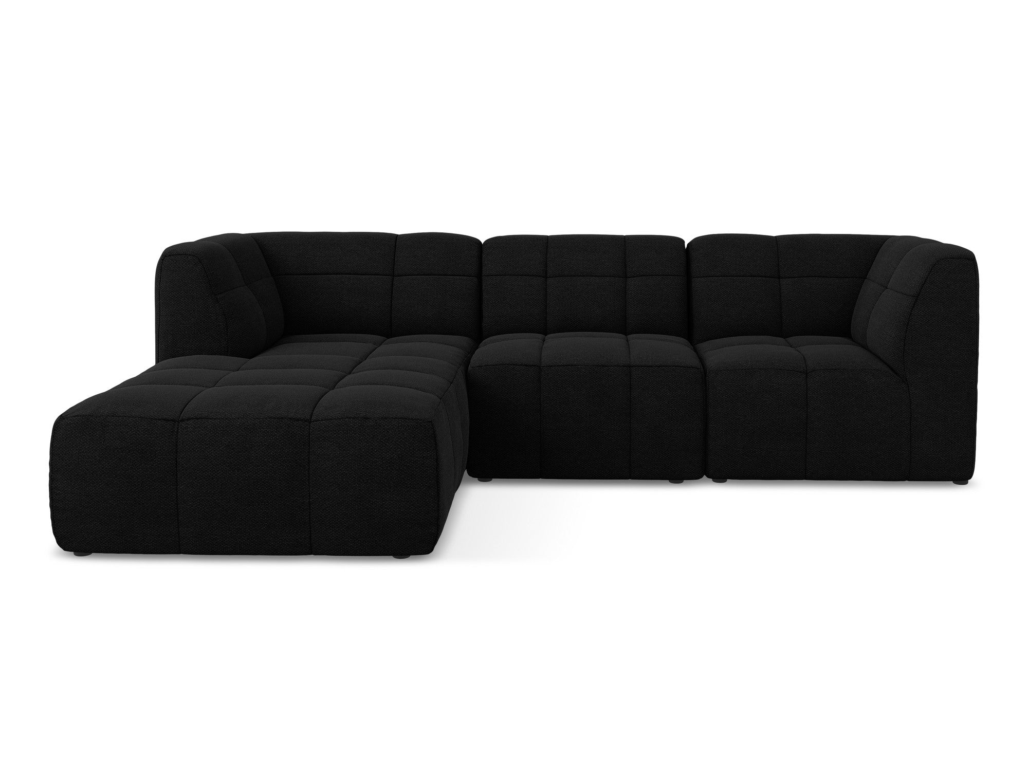 Left-facing modular sofa for 3 people ALOHA black boucle