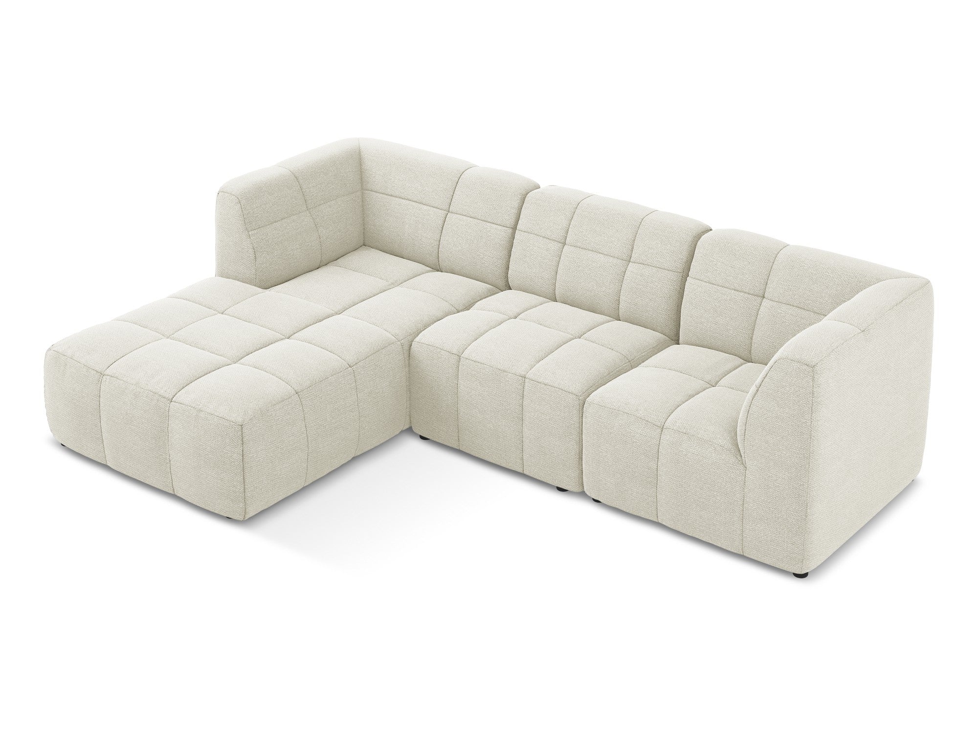 Left-facing modular sofa ALOHA in sandy boucle, 3-seater