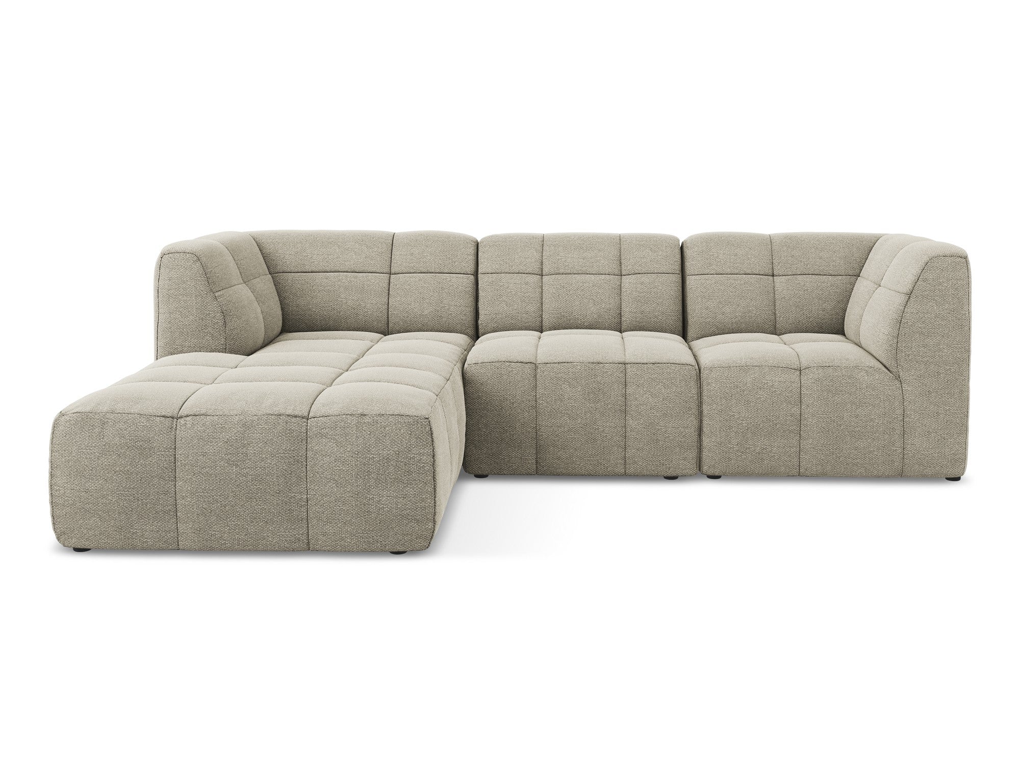 Left-facing modular sofa 3-seater ALOHA taupe boucle