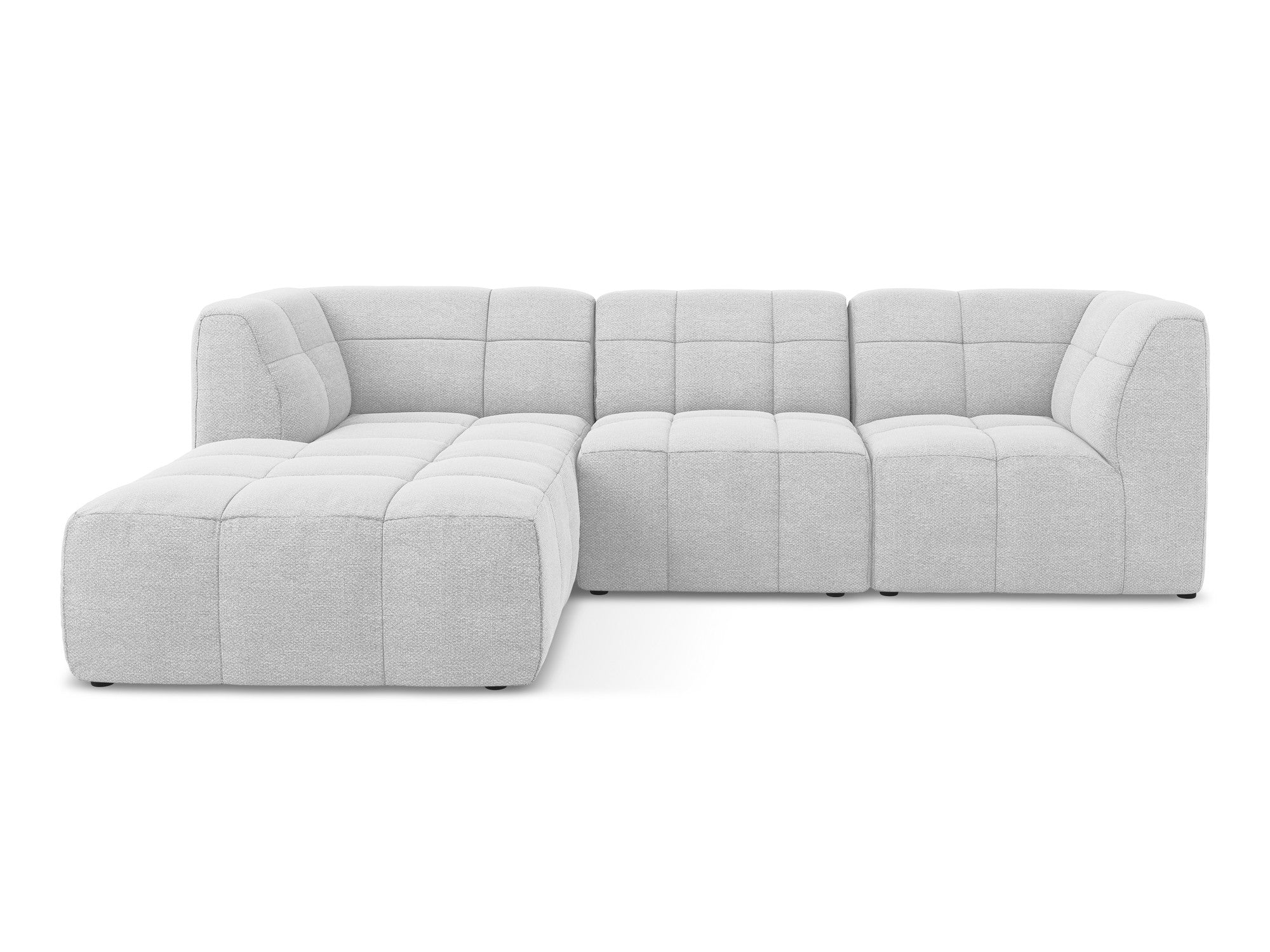 Left-facing modular sofa for 3 people ALOHA silver boucle