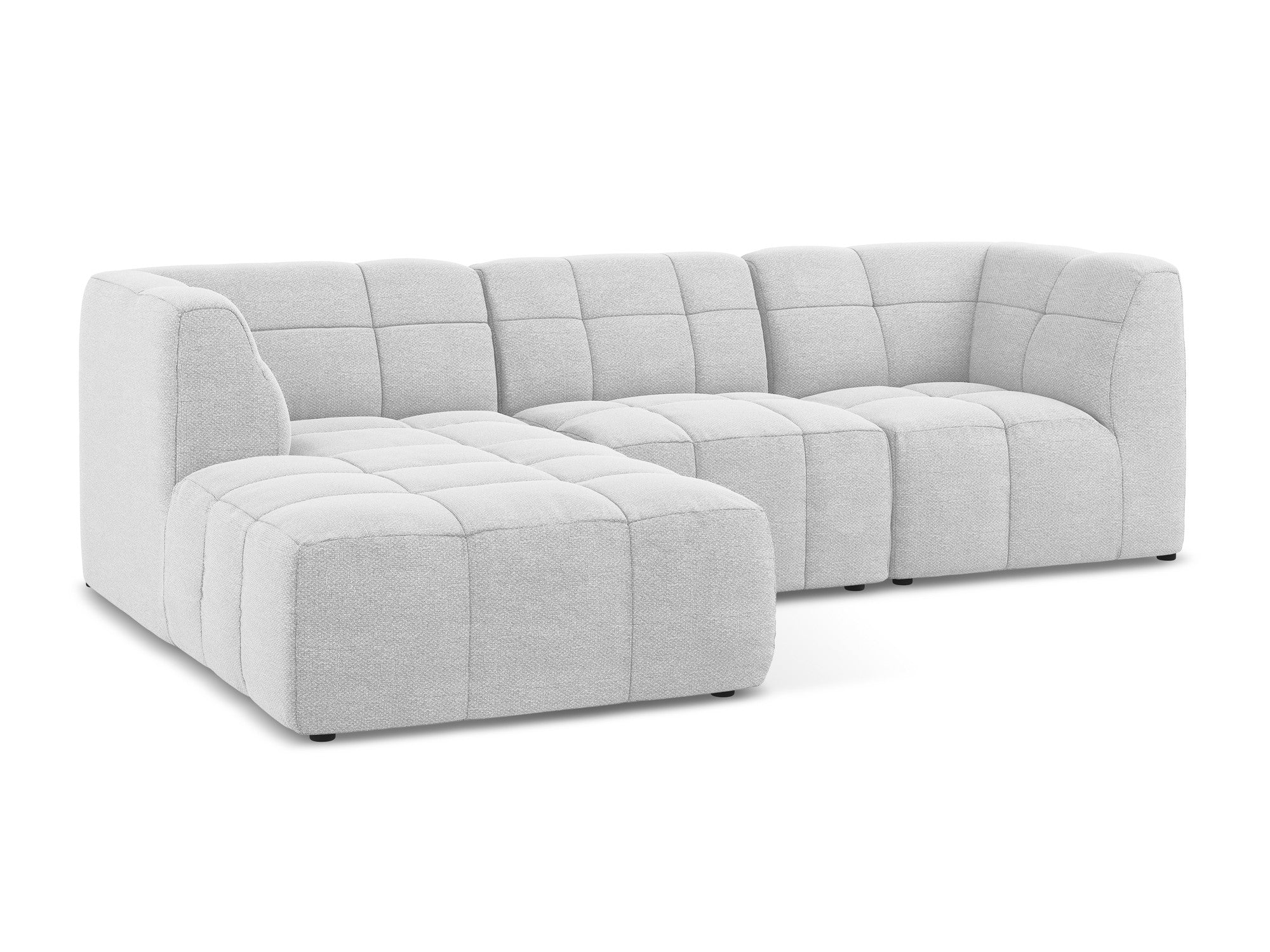 Left-facing modular sofa for 3 people ALOHA silver boucle