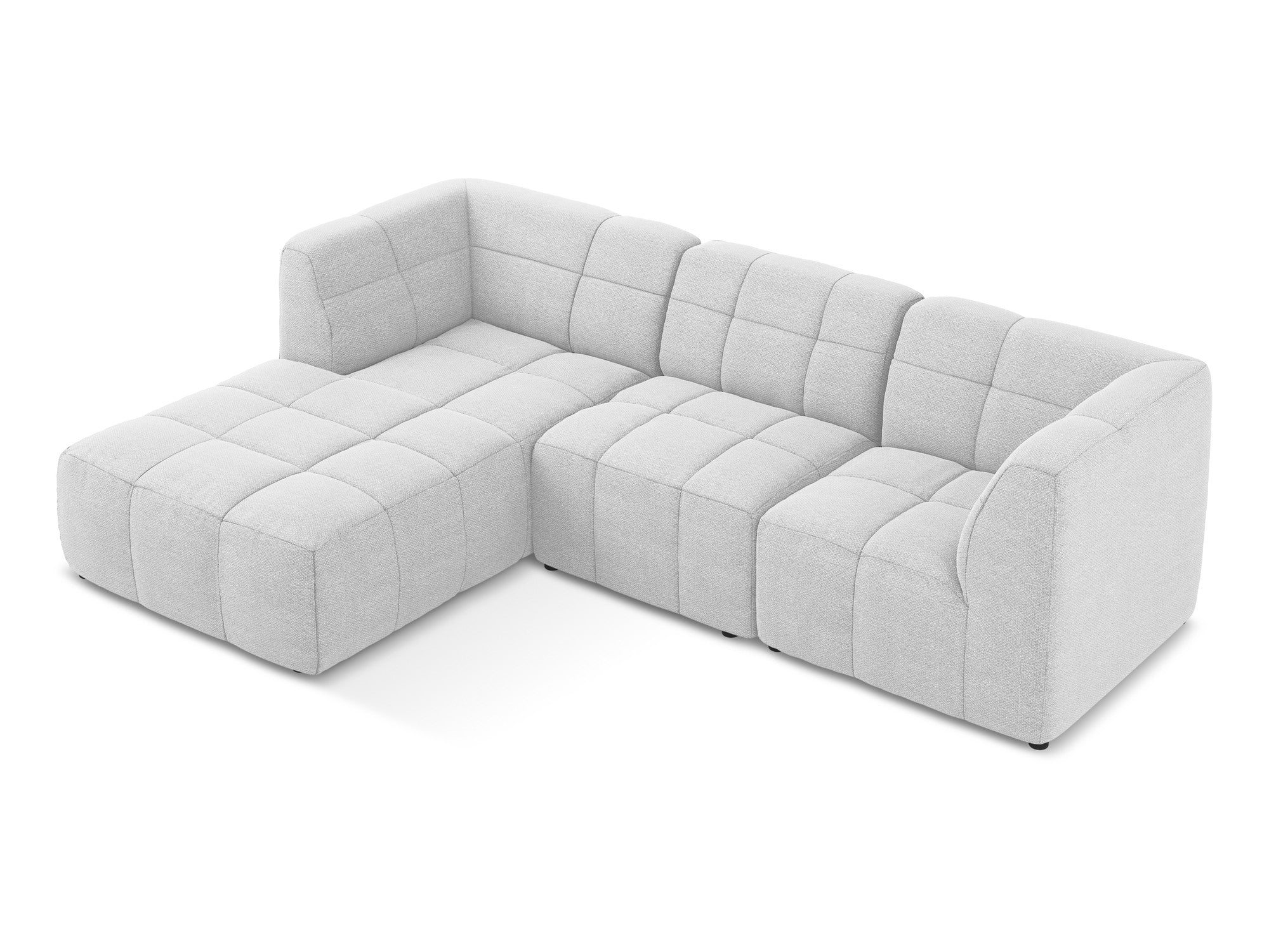 Left-facing modular sofa for 3 people ALOHA silver boucle