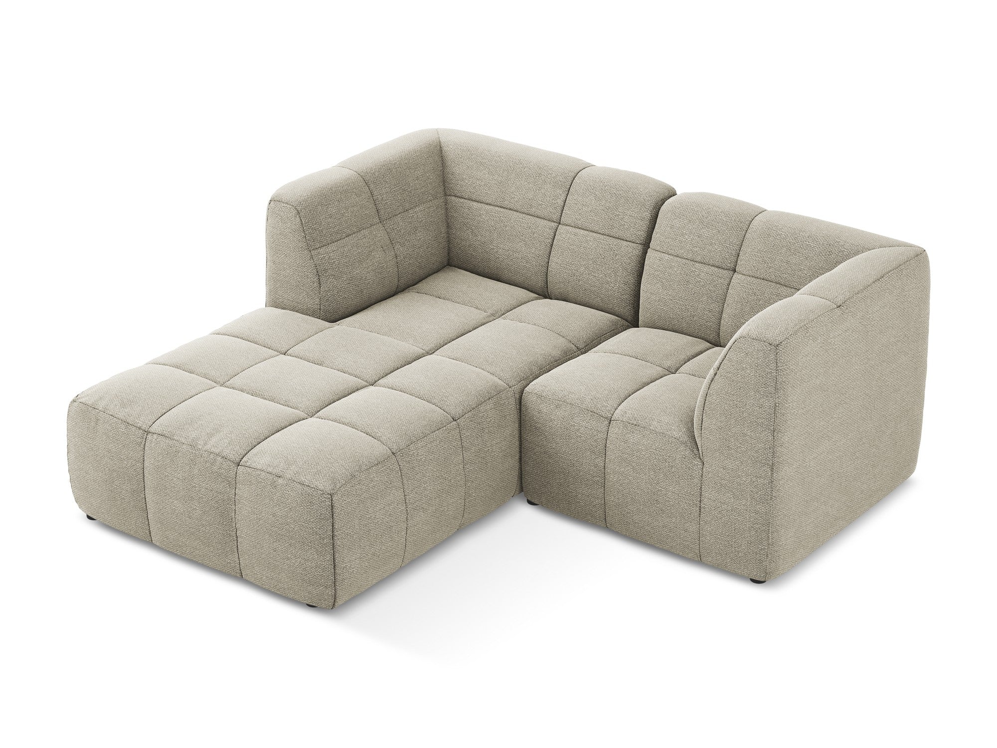 Left-facing modular 2-seater sofa ALOHA taupe boucle