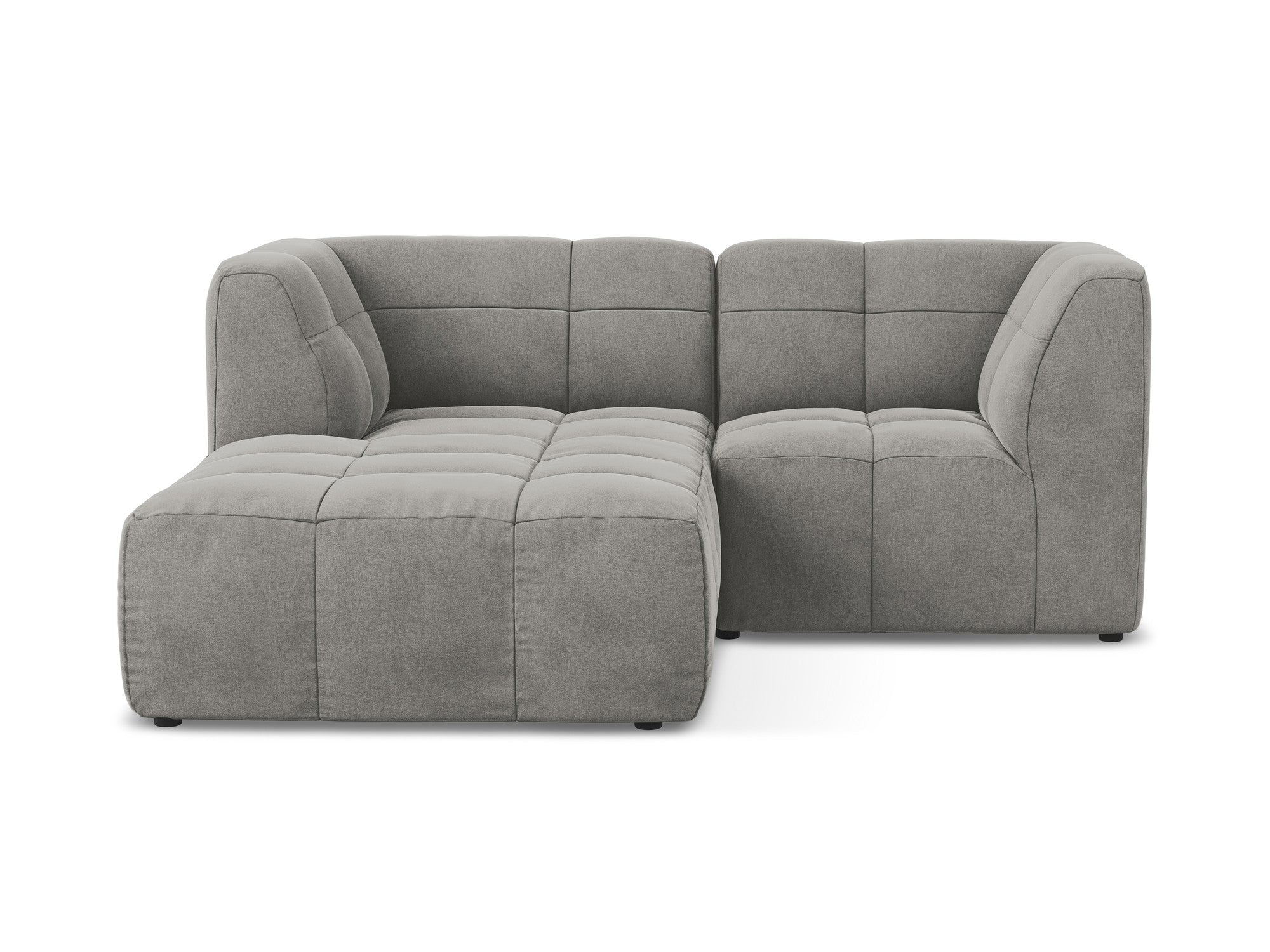 Left-facing velvet modular sofa for two ALOHA in gray