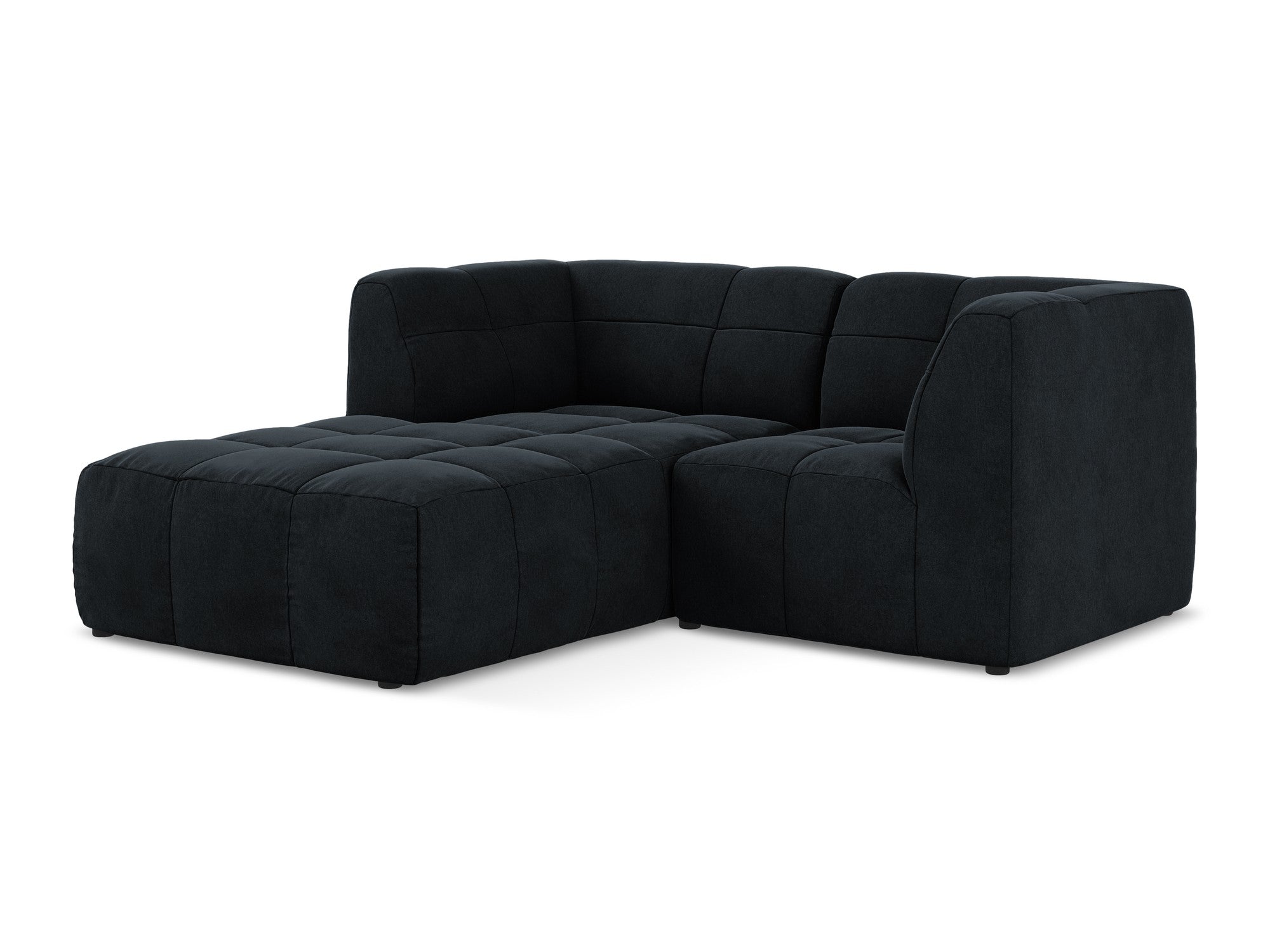 Left-facing velvet modular sofa for 2 people ALOHA in royal blue