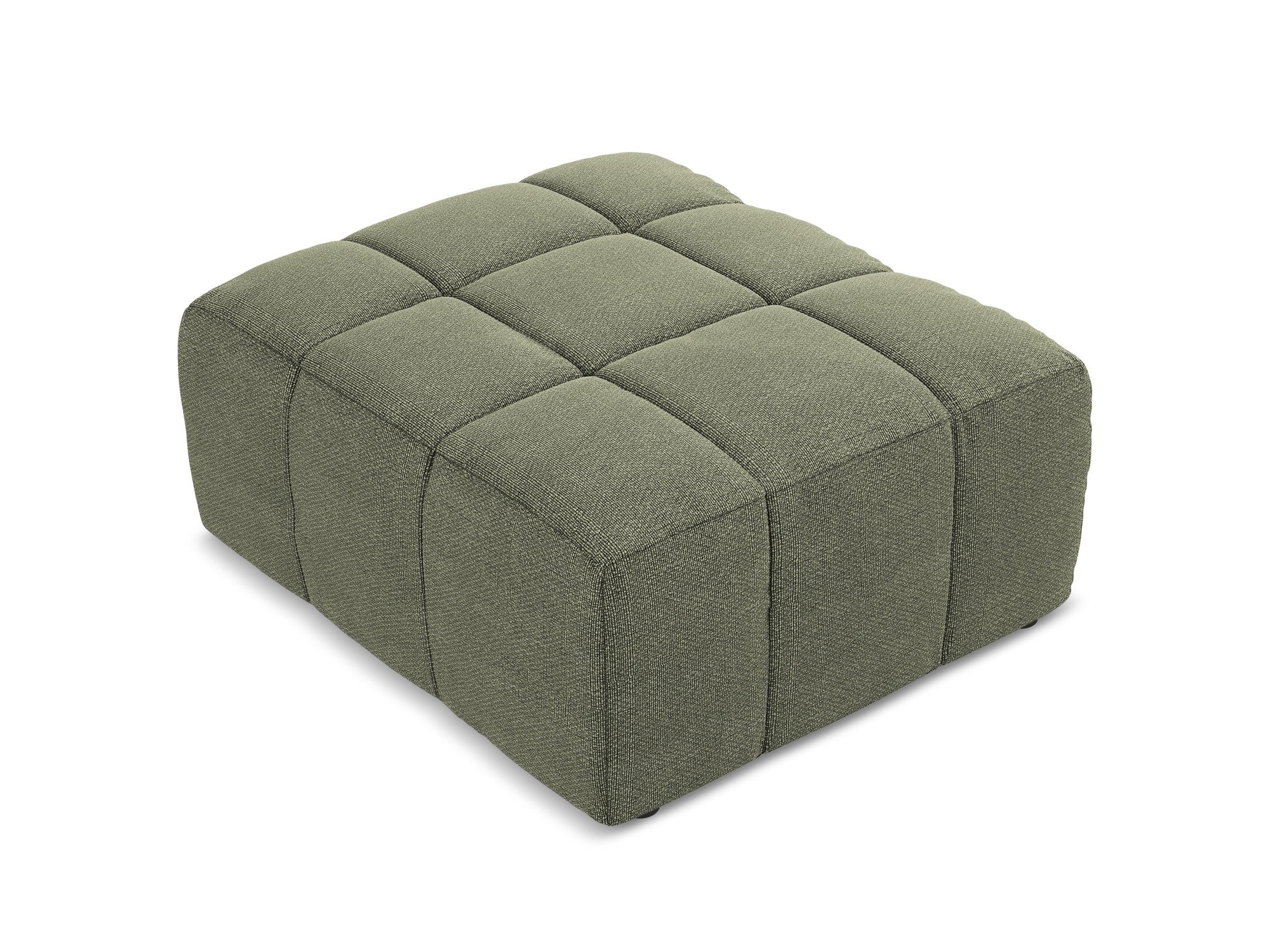 Pouf / module ALOHA olive boucle