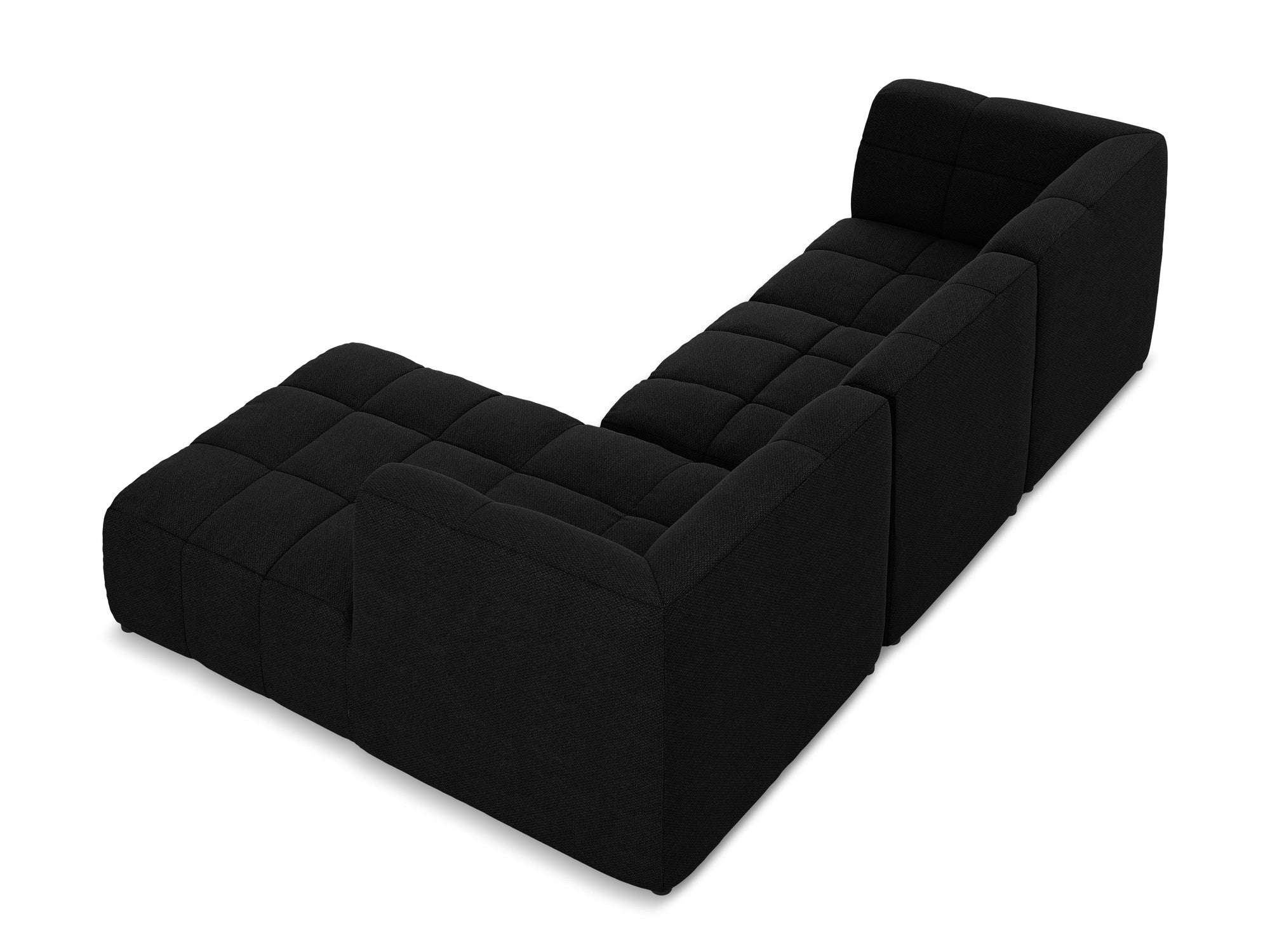 Right-facing modular sofa for 3 people ALOHA black boucle