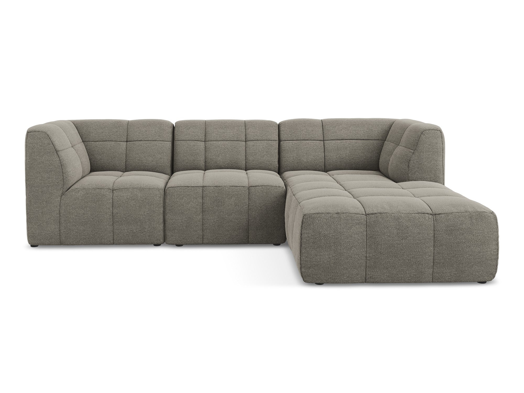 Right-facing modular sofa ALOHA in gray boucle, 3-seater