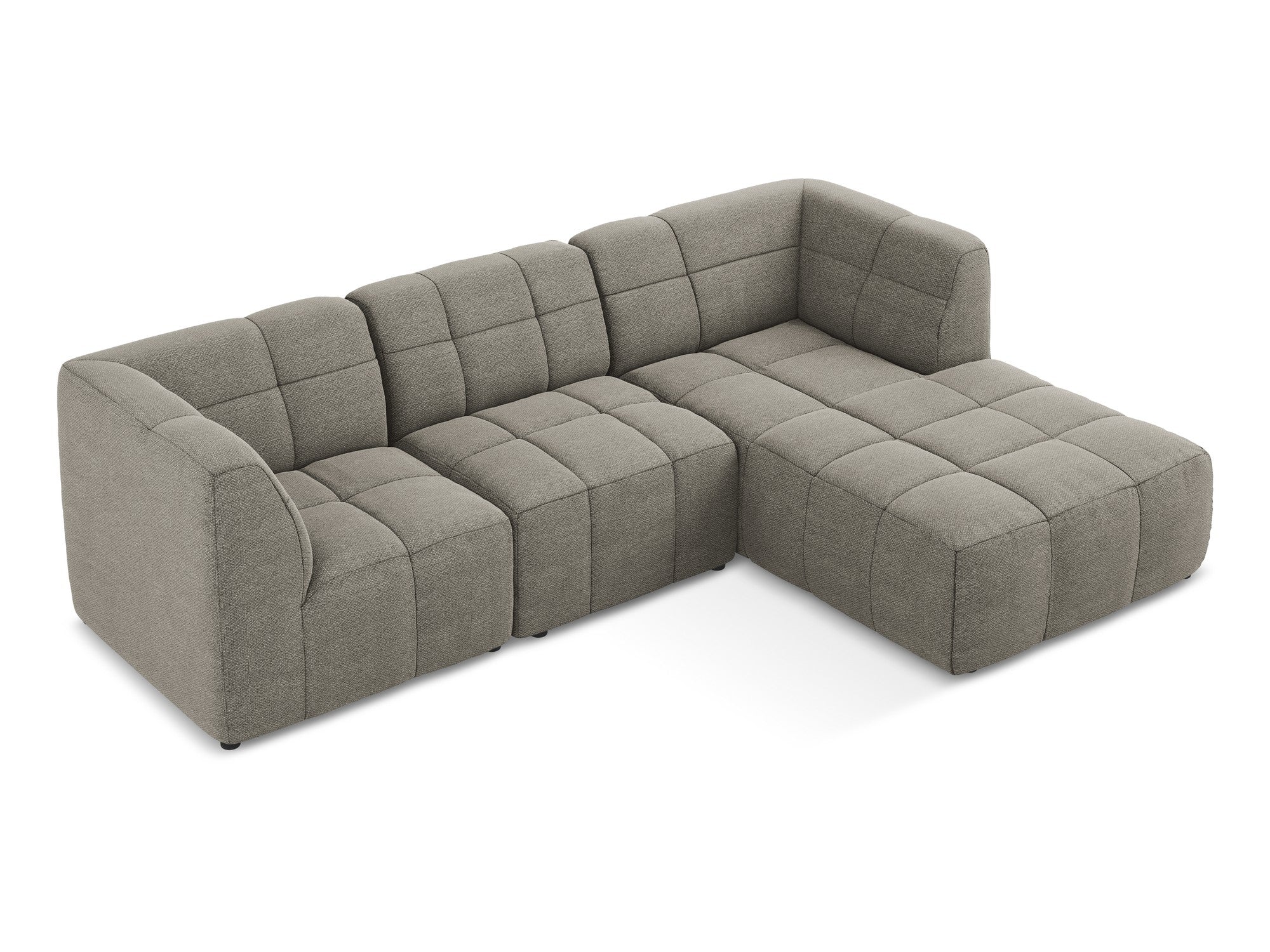 Right-facing modular sofa ALOHA in gray boucle, 3-seater