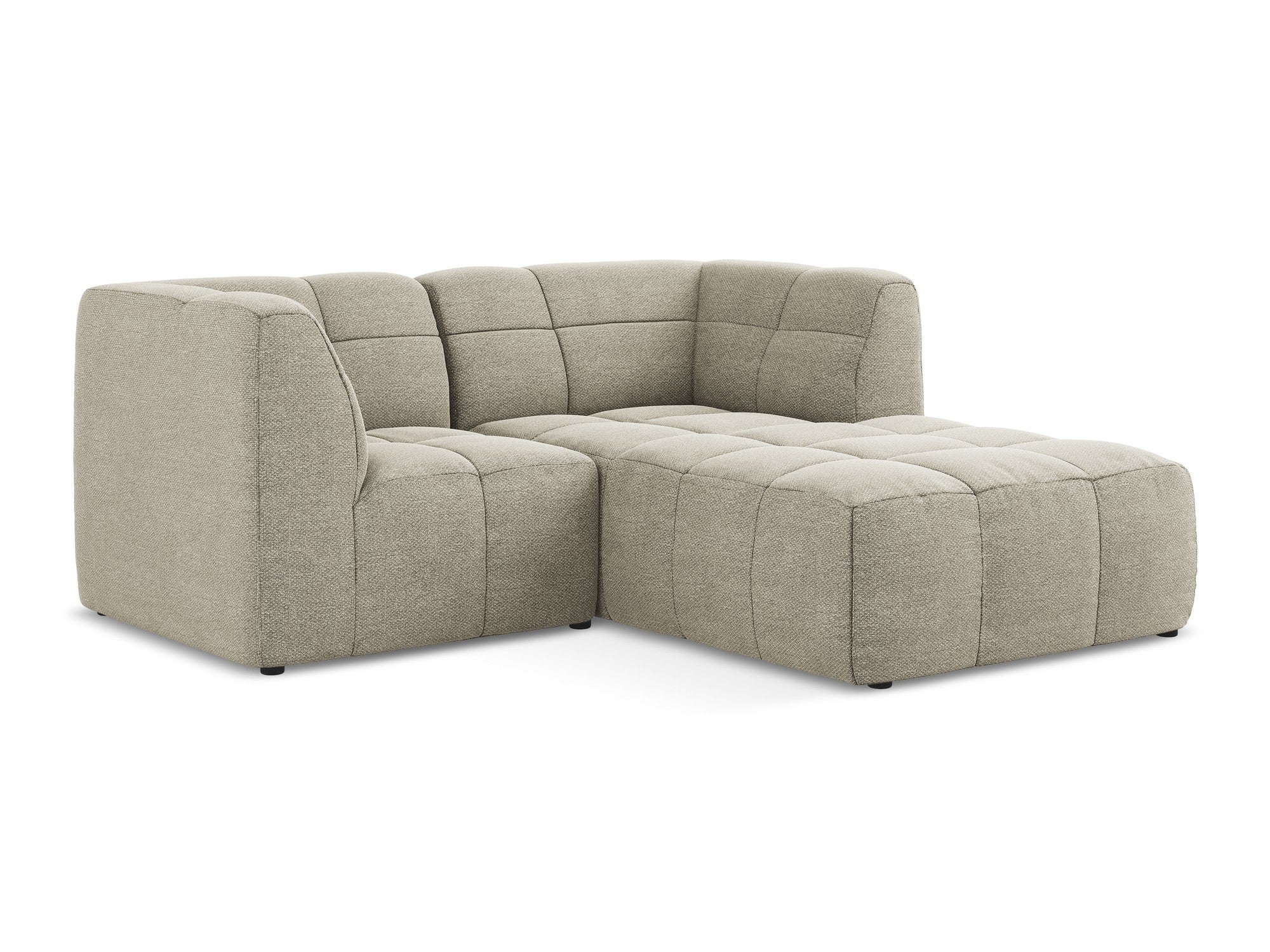 Right-facing modular sofa for 2 people ALOHA taupe boucle