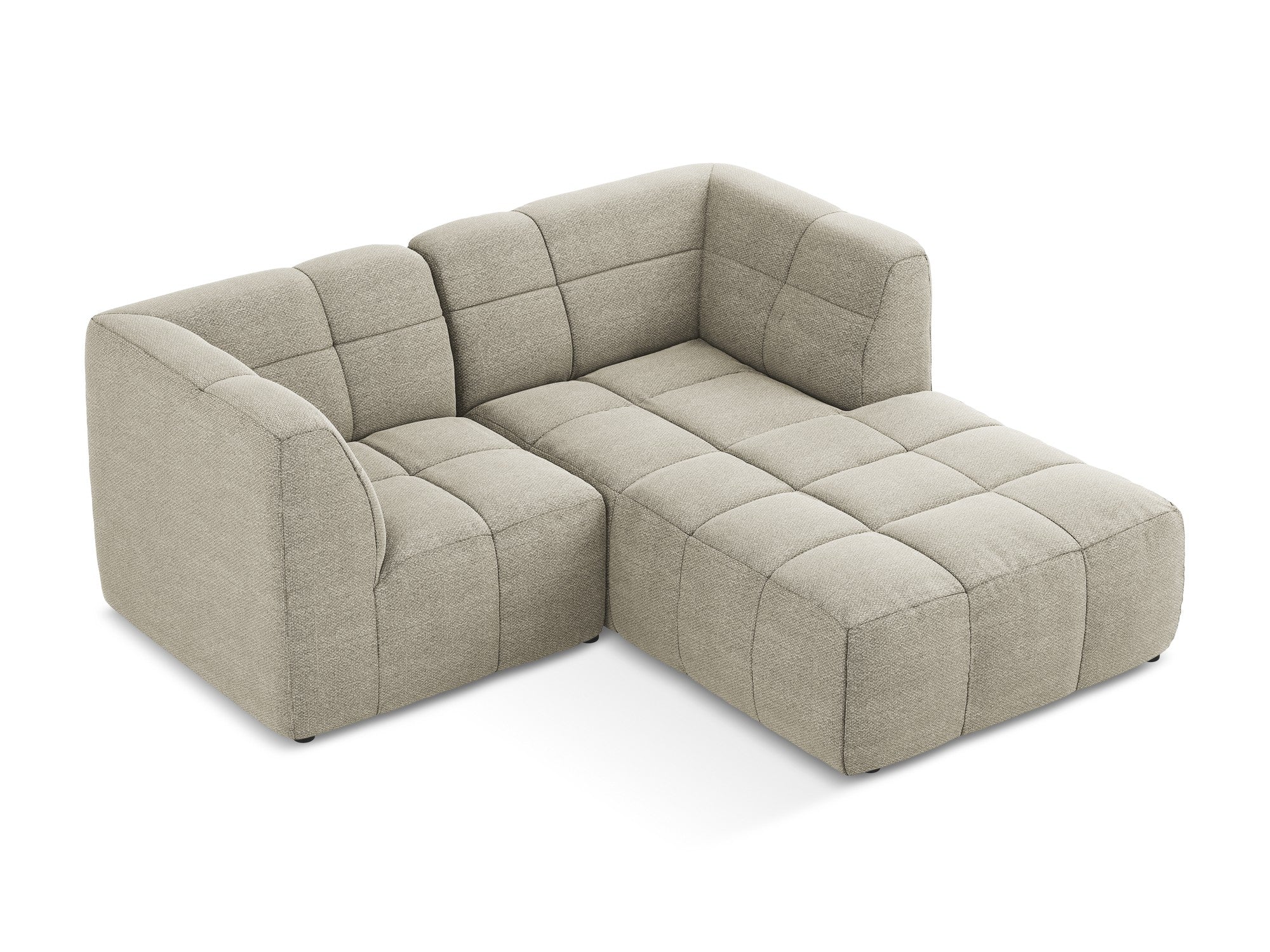 Right-facing modular sofa for 2 people ALOHA taupe boucle