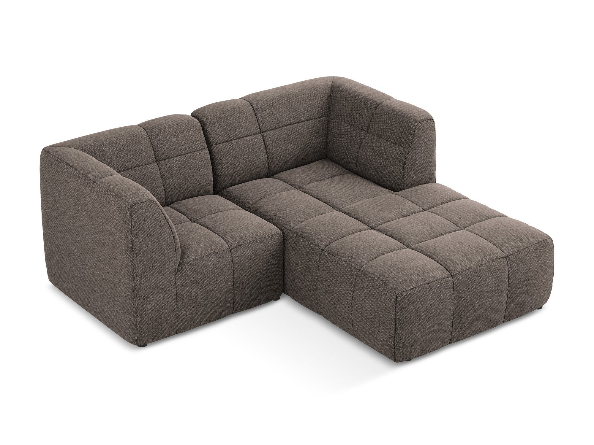 Right-facing modular 2-seater sofa ALOHA chocolate boucle