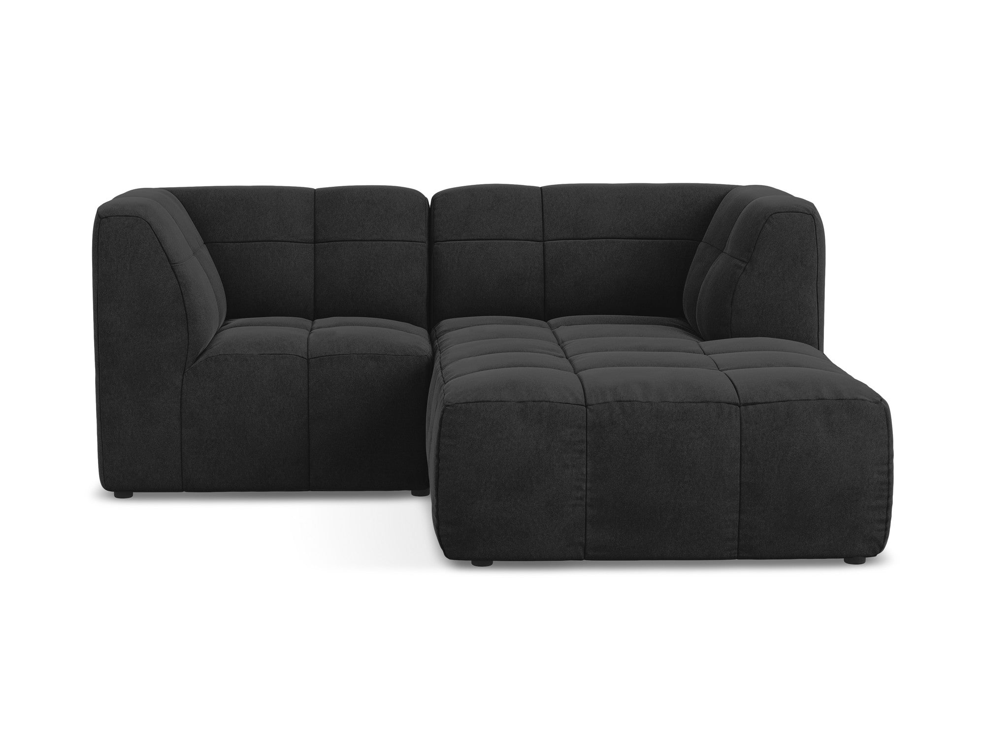Black Right-Hand Velvet Modular Sofa for Two ALOHA