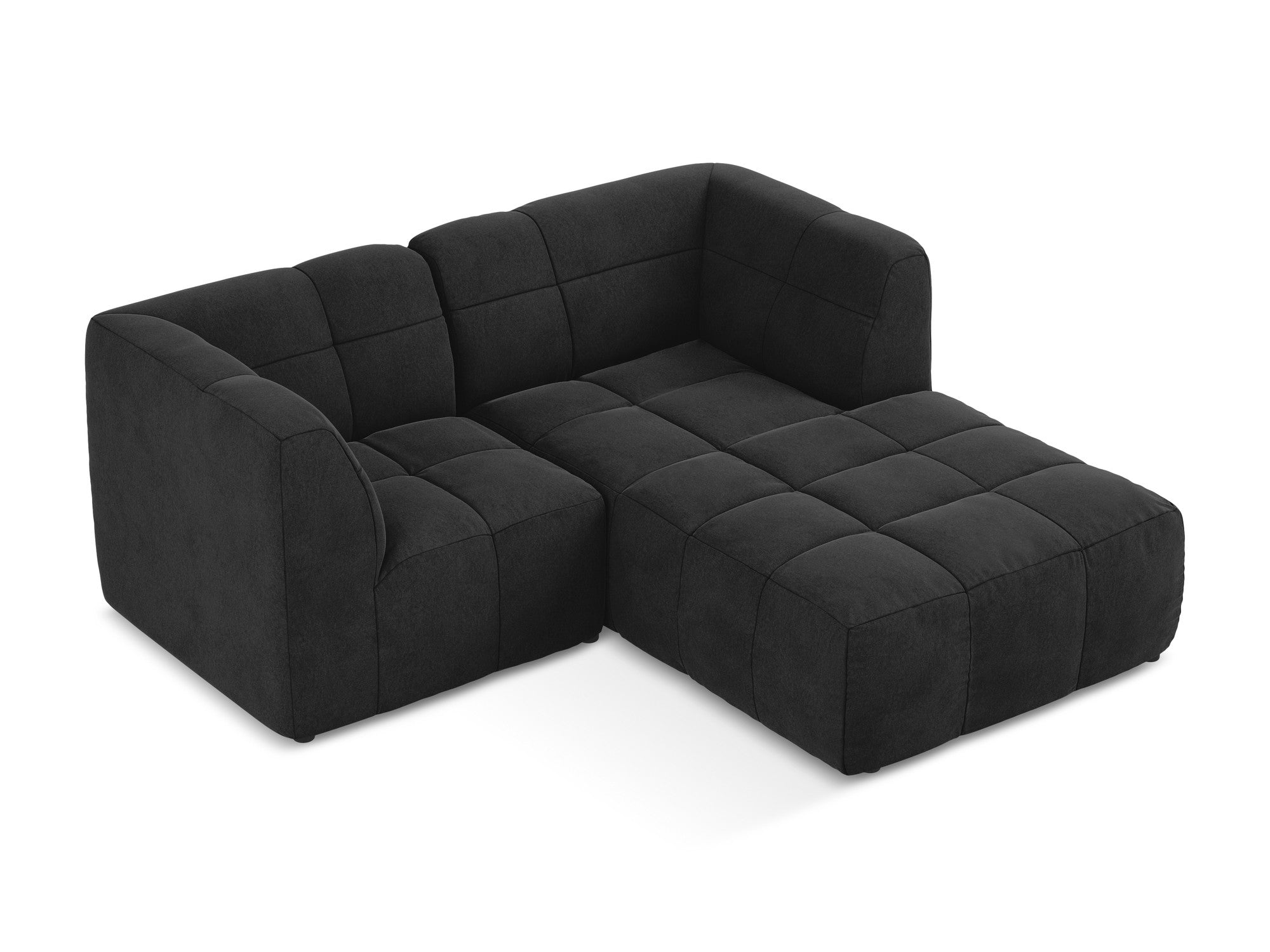 Black Right-Hand Velvet Modular Sofa for Two ALOHA