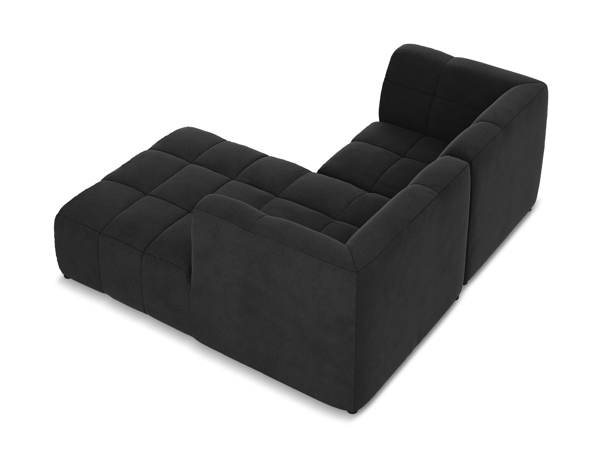Black Right-Hand Velvet Modular Sofa for Two ALOHA