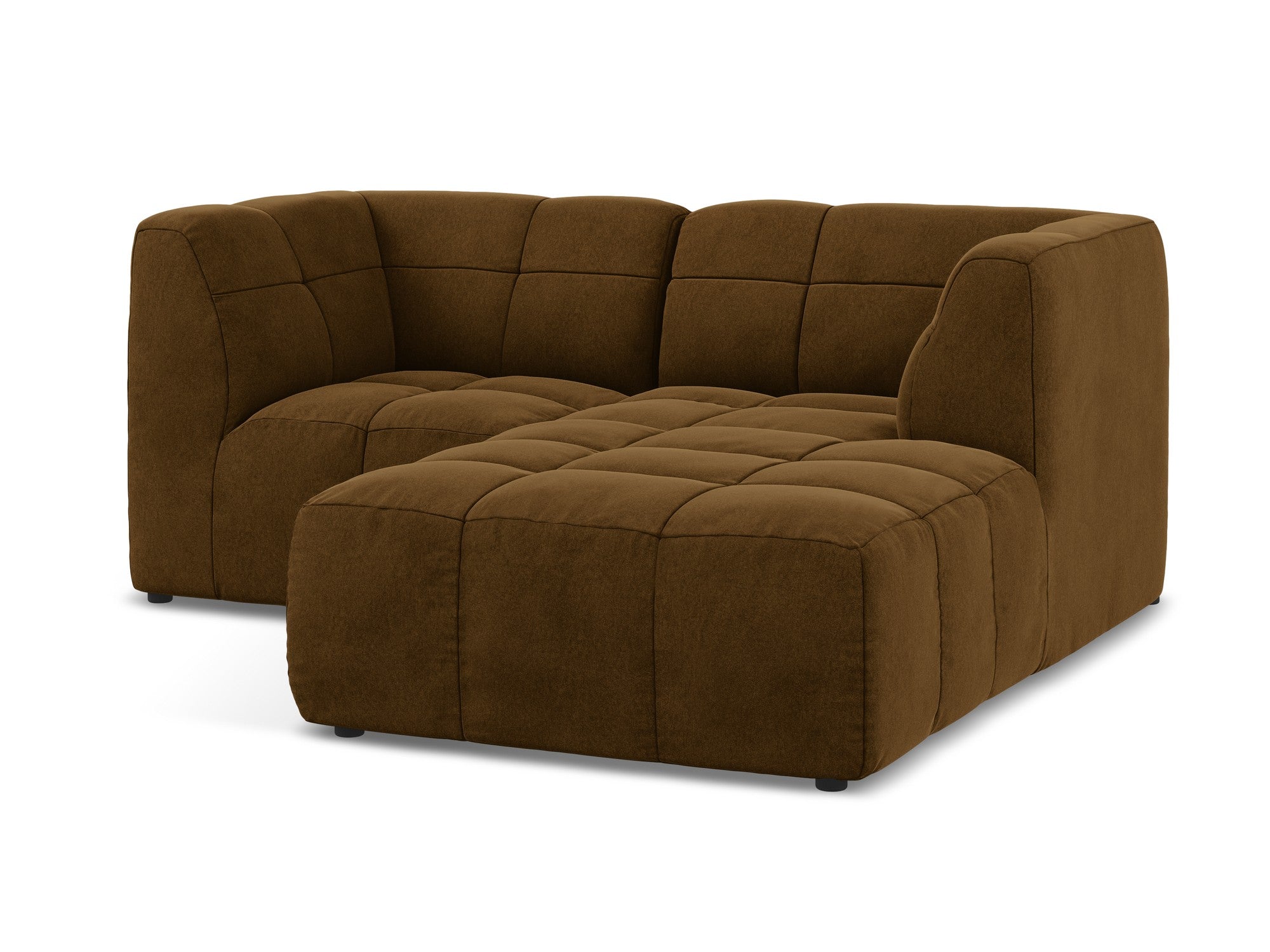 Right-facing velvet modular sofa for 2 people ALOHA mustard