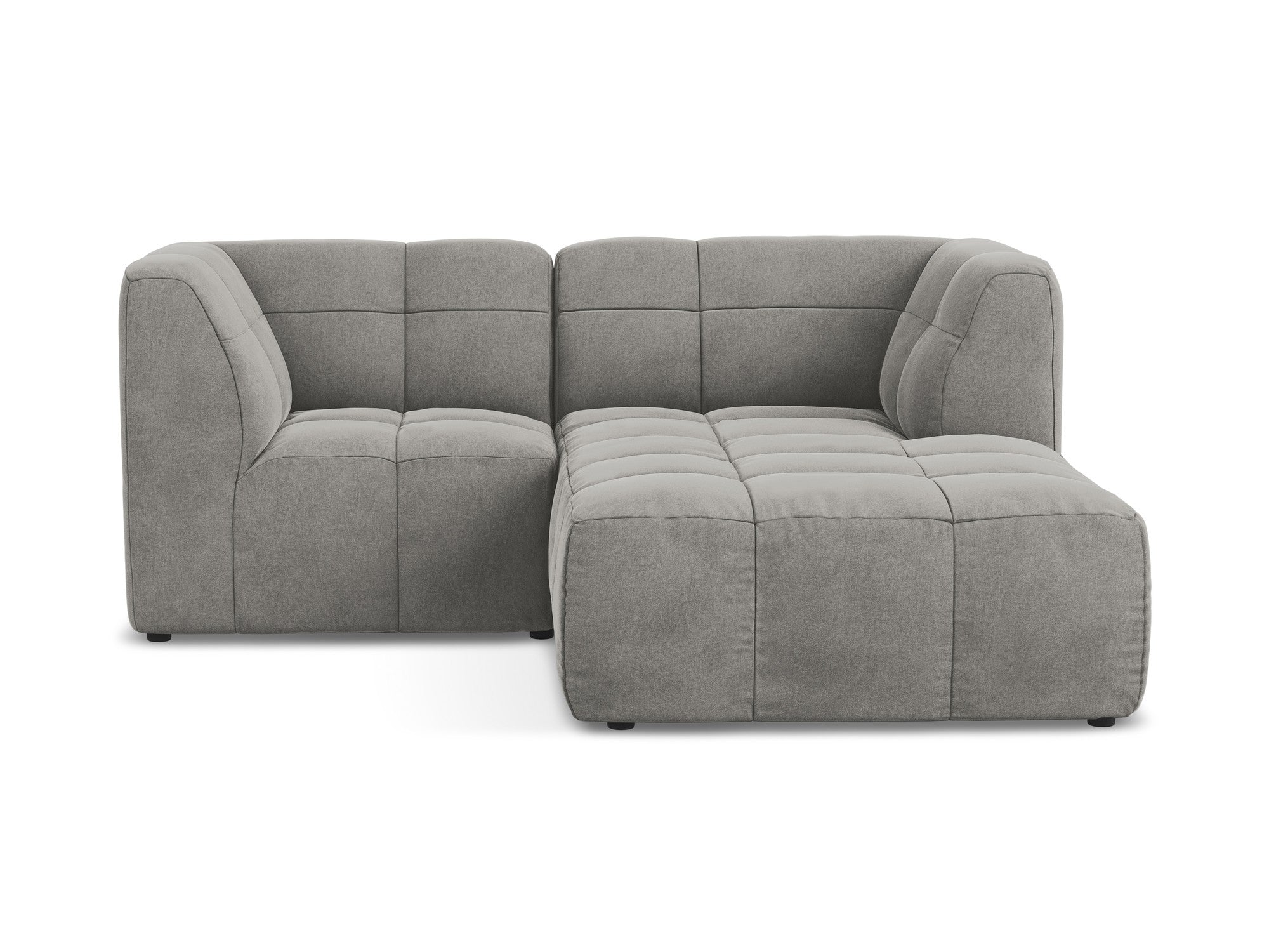 Right-facing velvet modular sofa for 2 people ALOHA gray