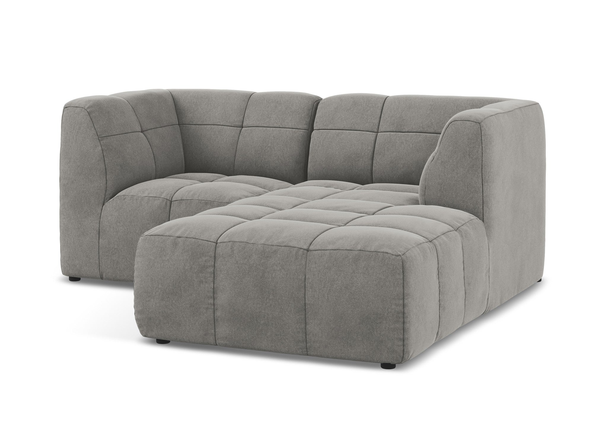 Right-facing velvet modular sofa for 2 people ALOHA gray