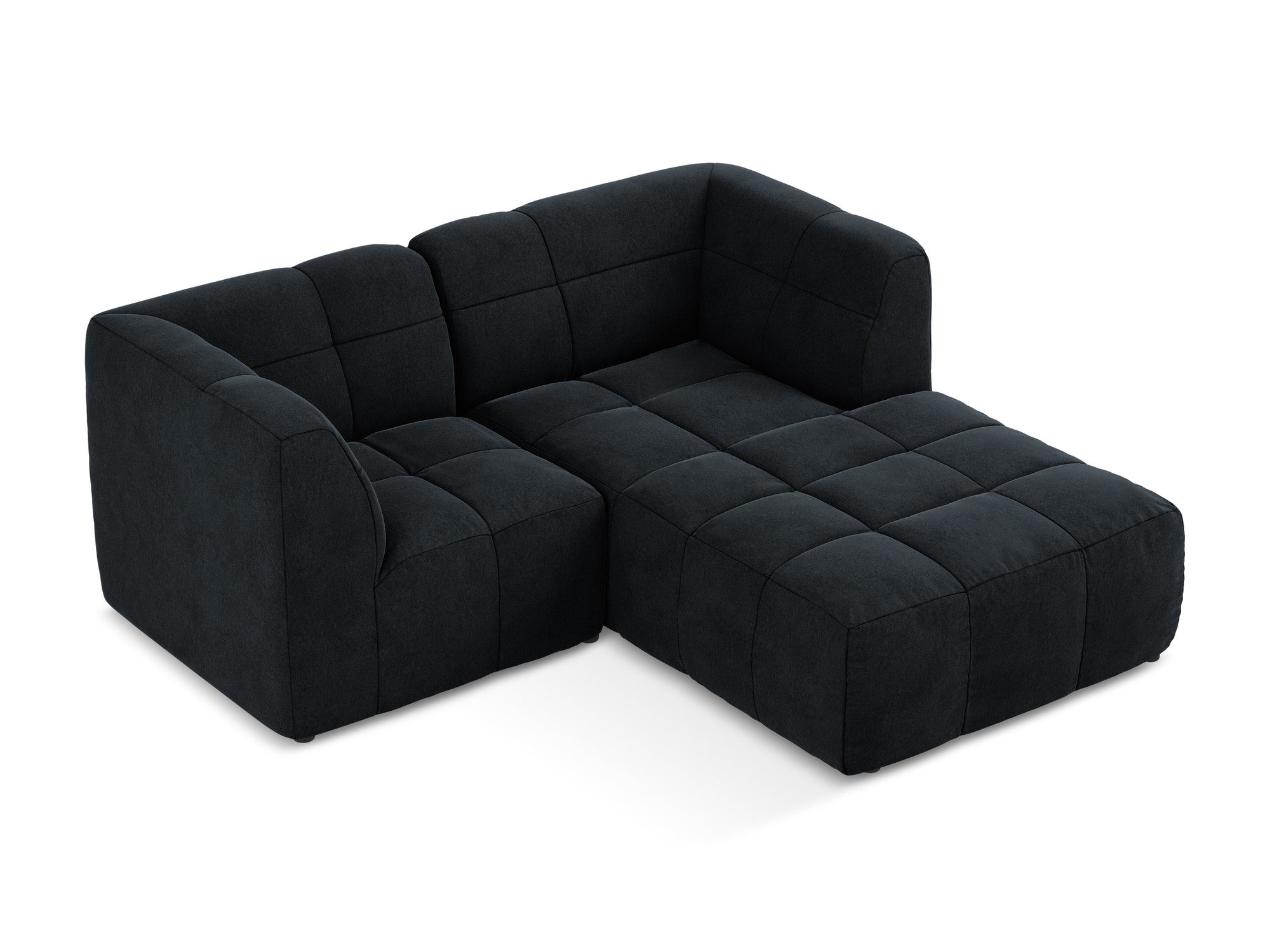 Right-facing velvet modular sofa for 2 people ALOHA in royal blue