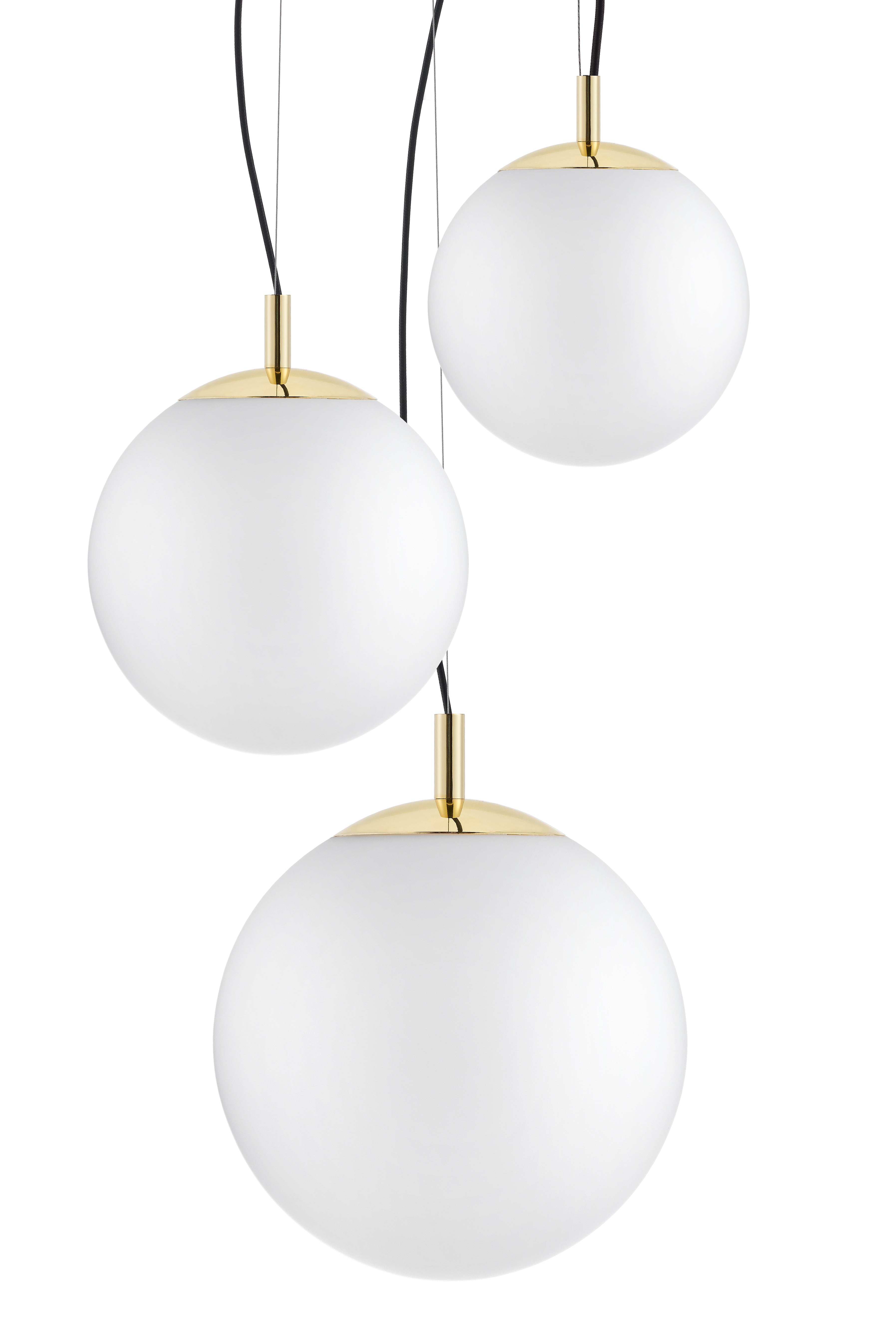 ALUR 2 ceiling lamp with milky glass and gold finish