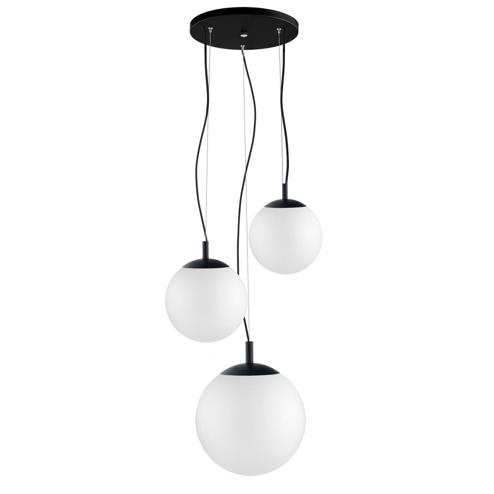 ALUR 2 ceiling lamp with frosted glass and black finish