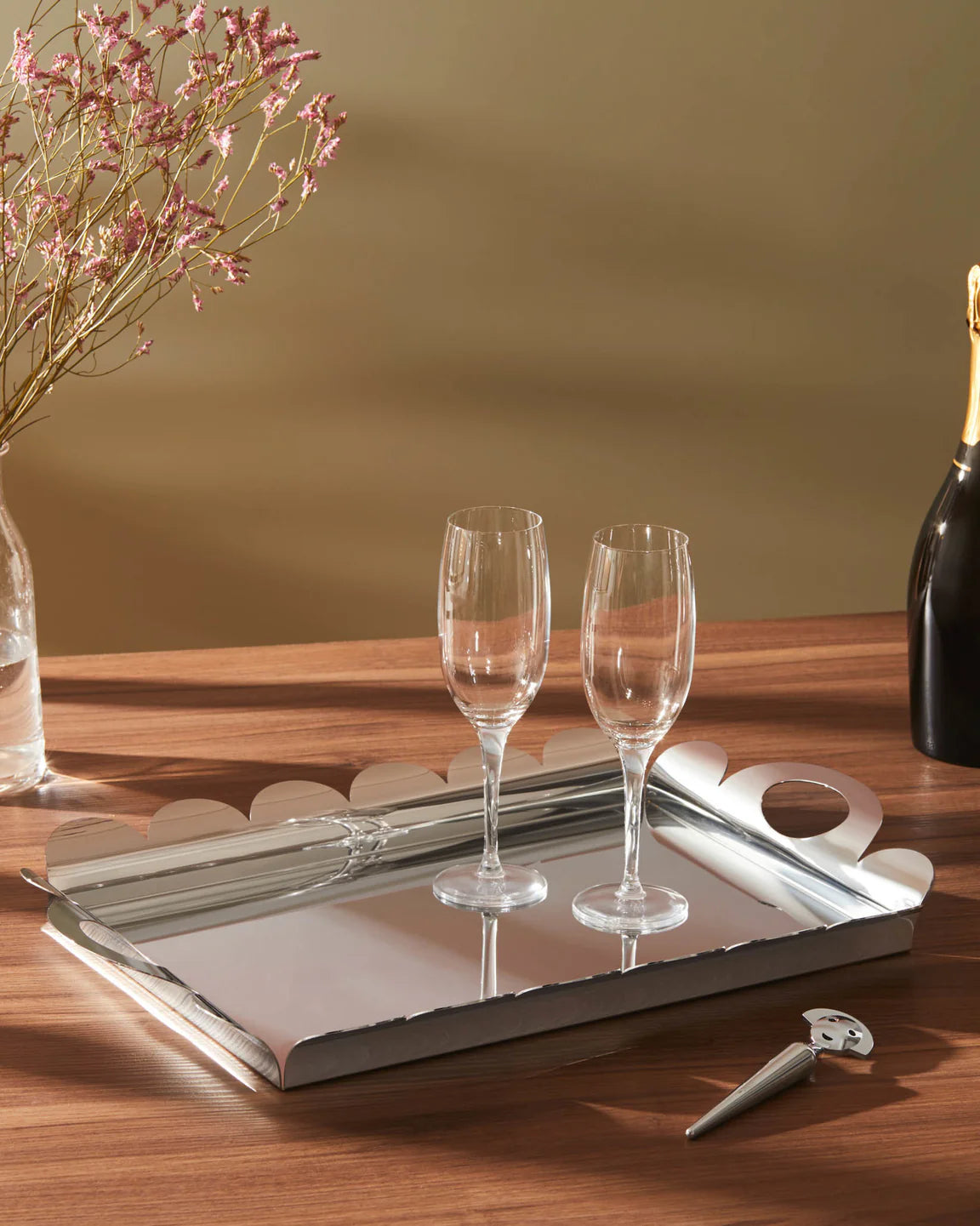 Podnos RECINTO z leštenej ocele