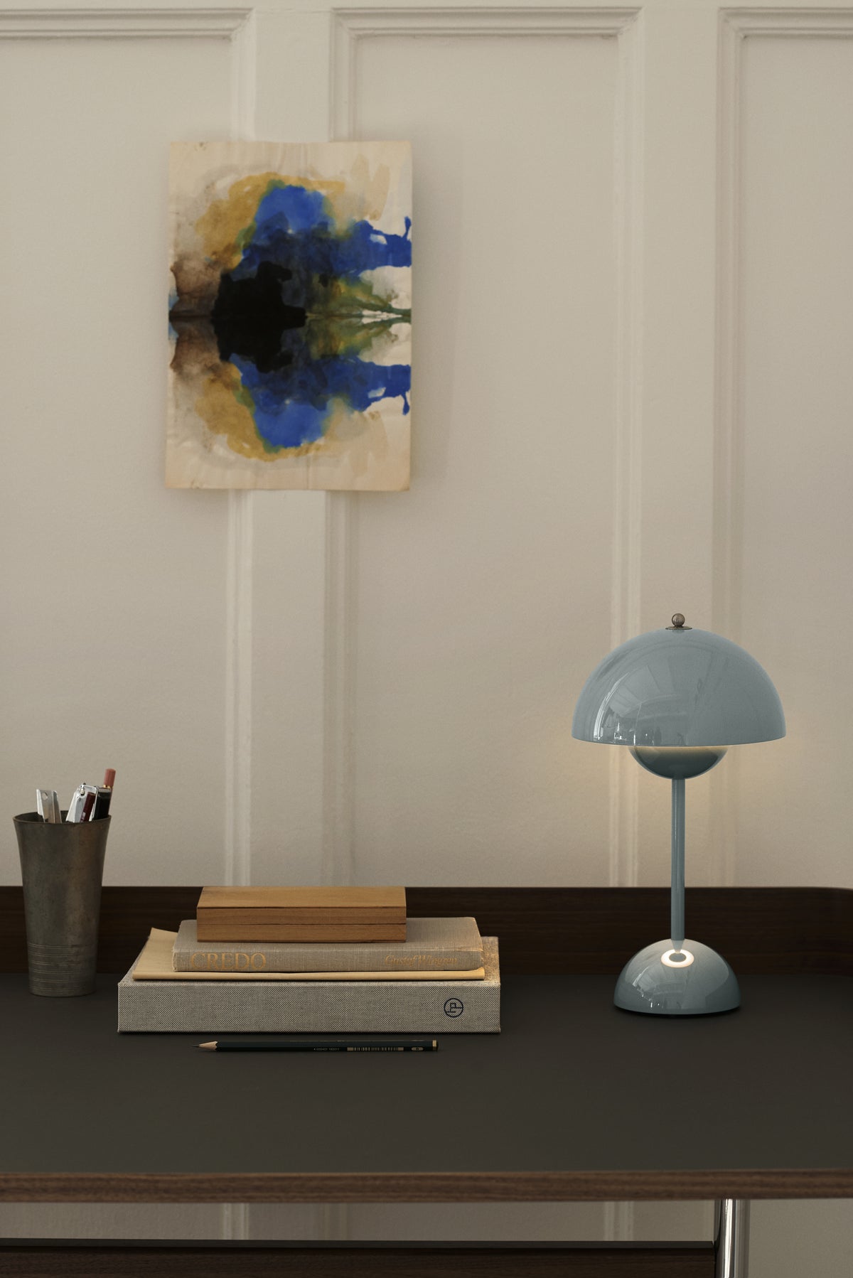 Prenosná lampa FLOWERPOT VP9 šedomodrá